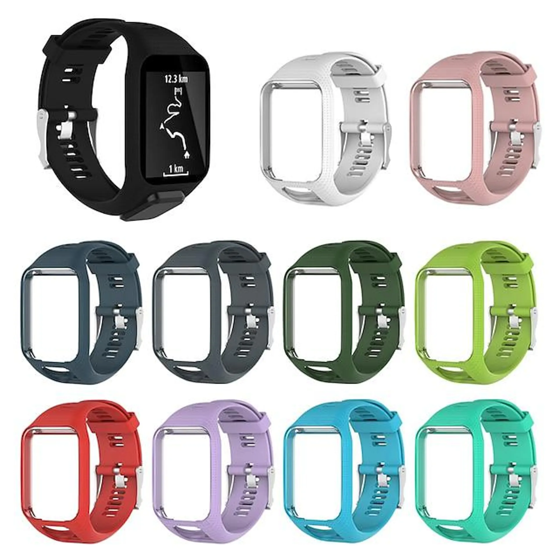 Reim til Smartklokke Kompatibel med TomTom Adventure Golfer 2, Runner Spark 3/2 Cardio+Music Smartklokke Stropp Myk Elastisk Justerbar Sportsrem Erstatning Armbånd