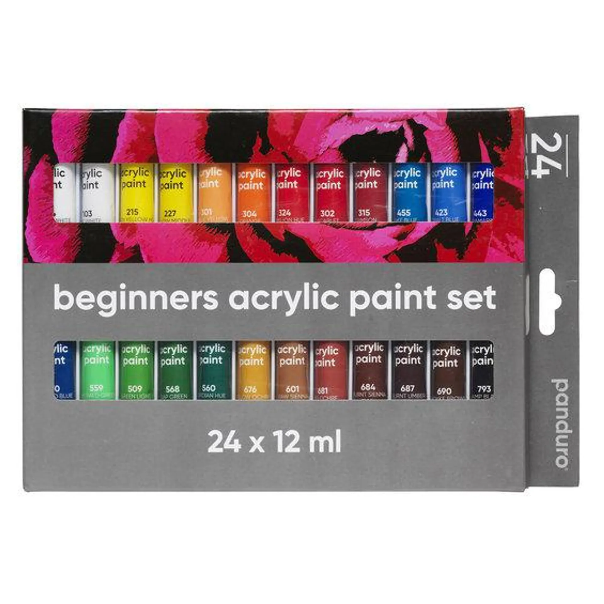 Akrylmaling - nybegynnere 24x12 ml