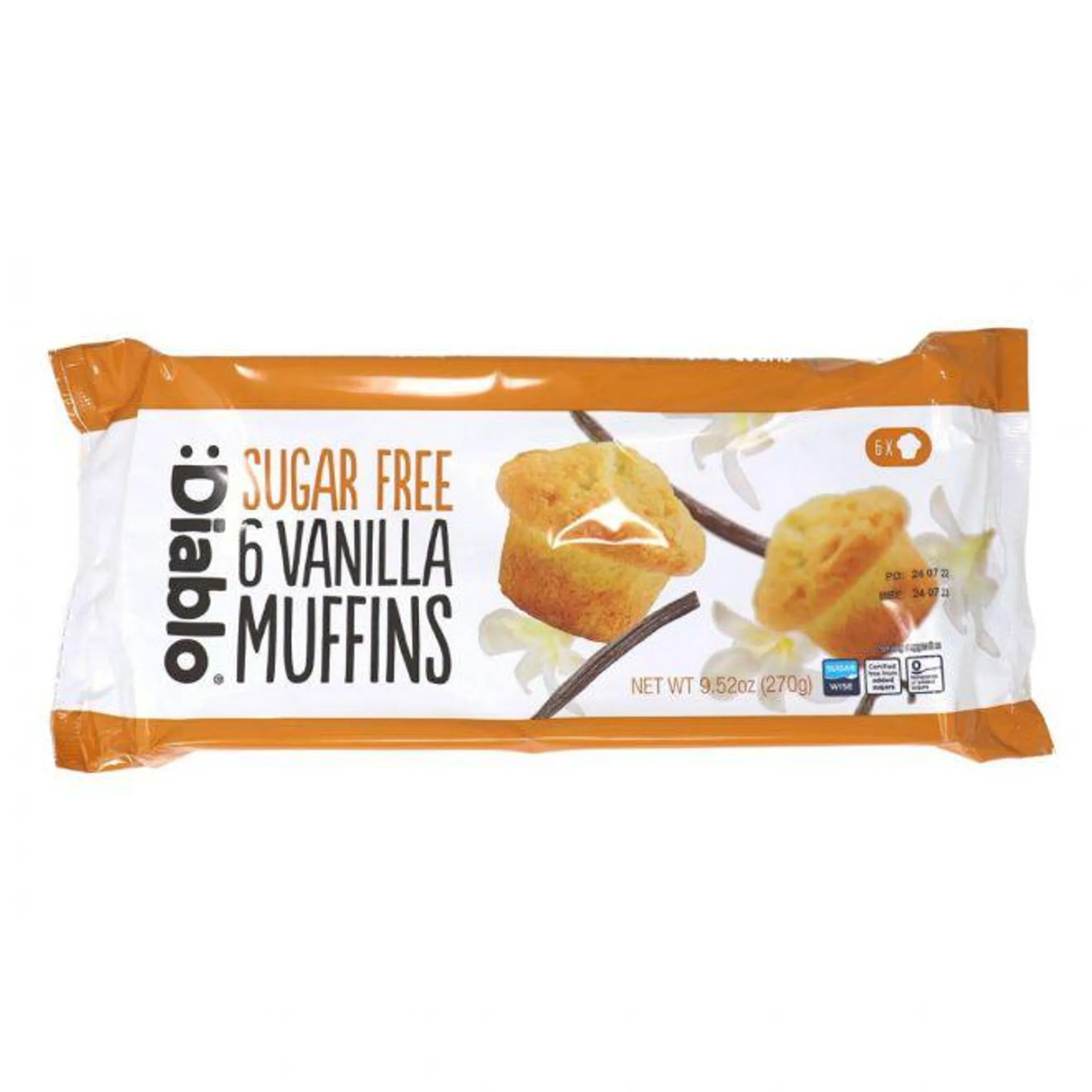 Diablo sukkerfri vaniljemuffins 6 stk 270 g