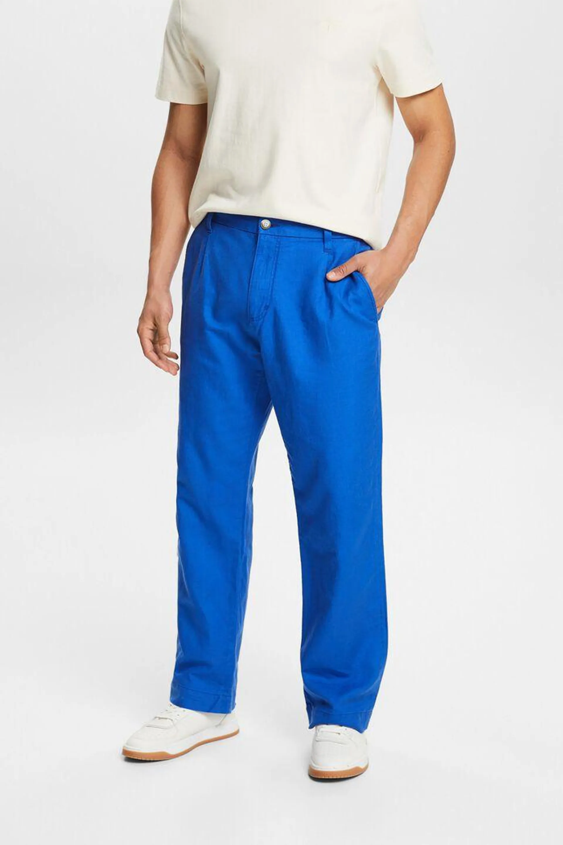 Linen-Cotton Straight Pant