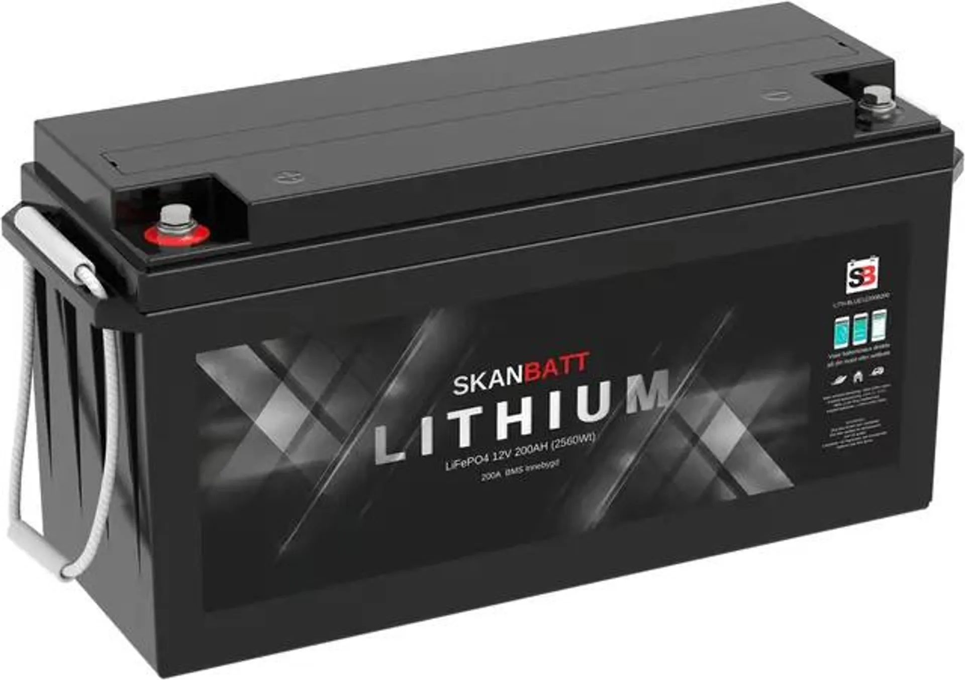 SKANBATT BT Lithium Batteri 12V 200AH