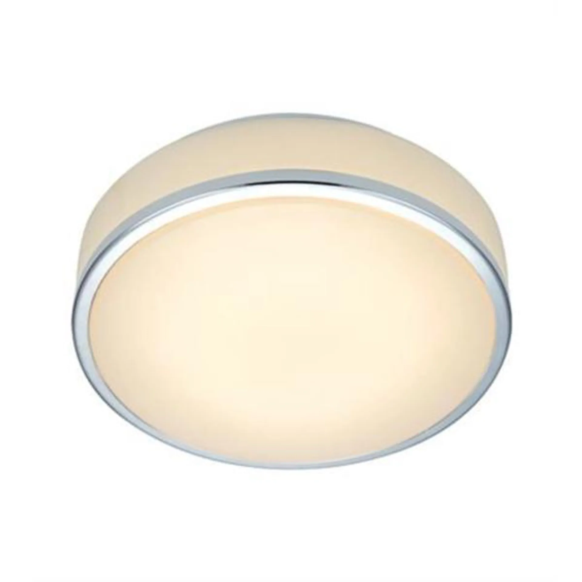 Plafond Global 28cm led chrome/hvit