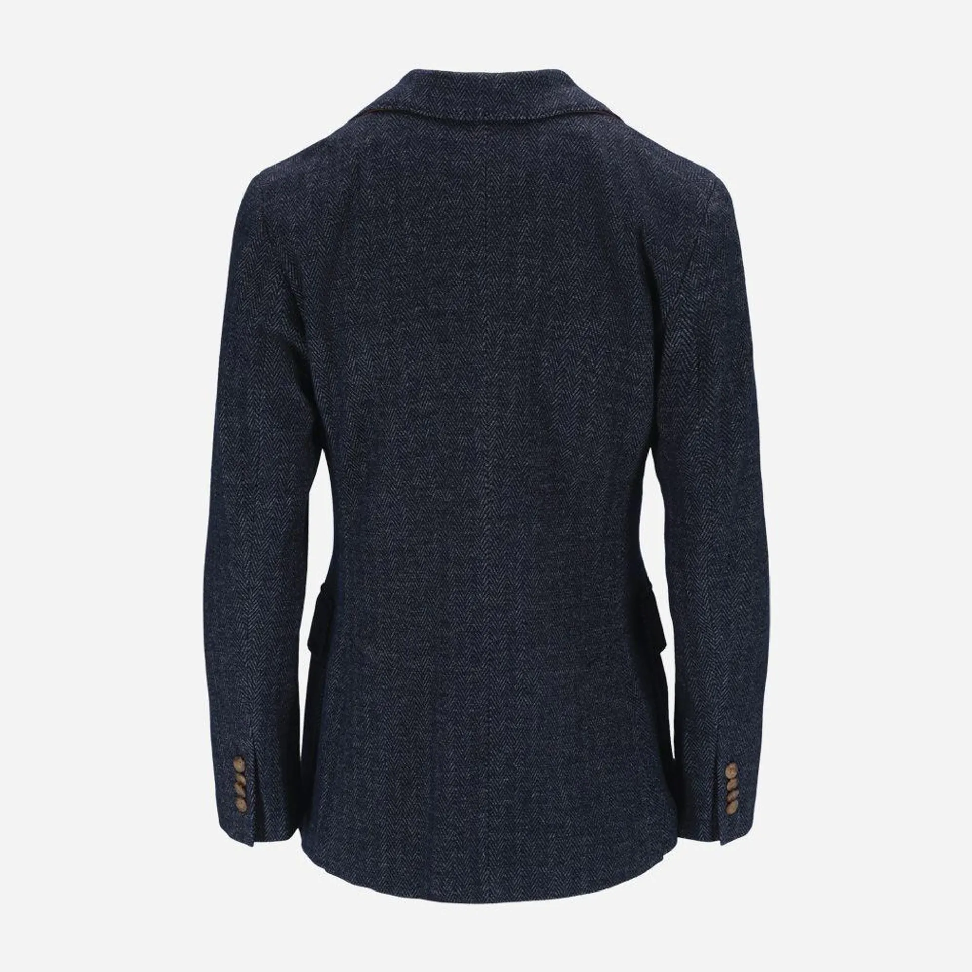 Herringbone Knit Blazer - Indigo