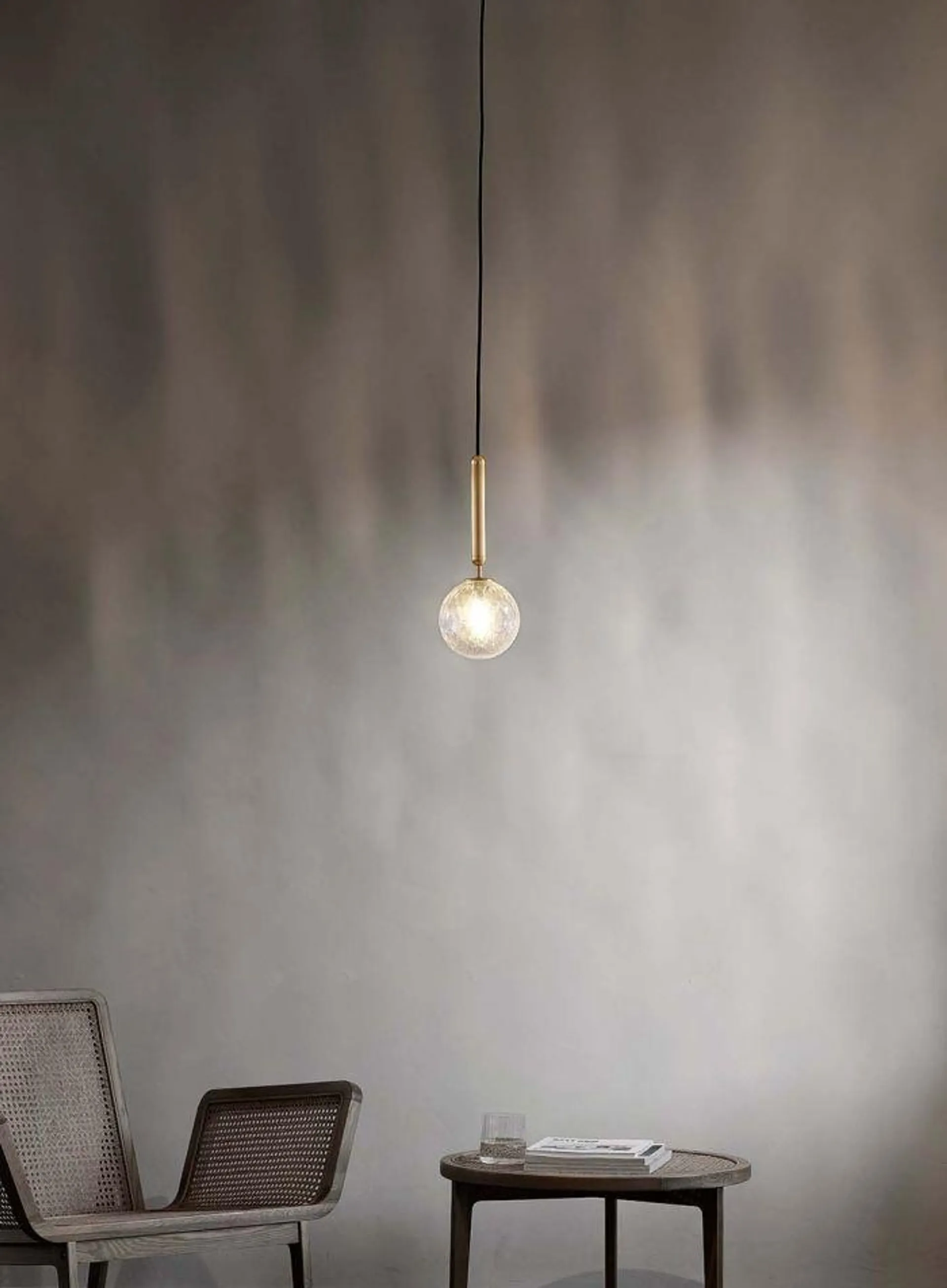 Miira 1 taklampe - nordic gold/optisk glass