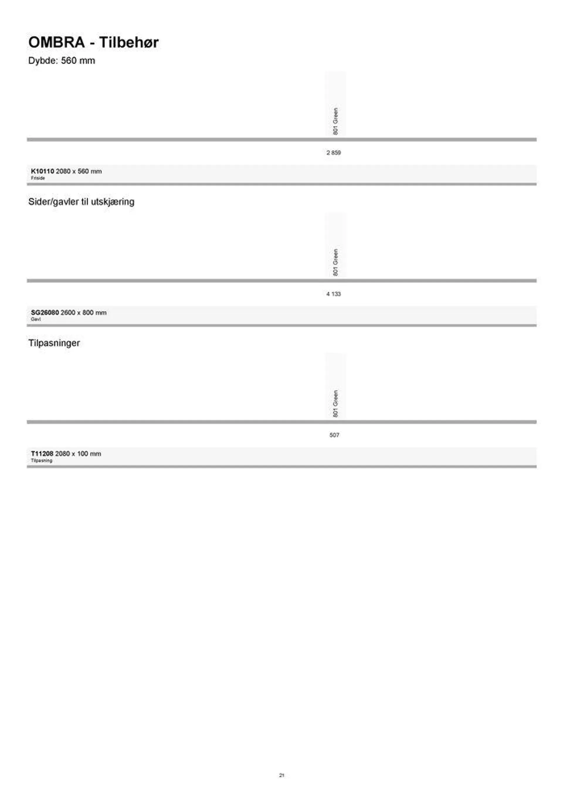 kvik kjøkken Garderobe prisliste. fra 4. september til 18. september 2024 - kundeavisside 21