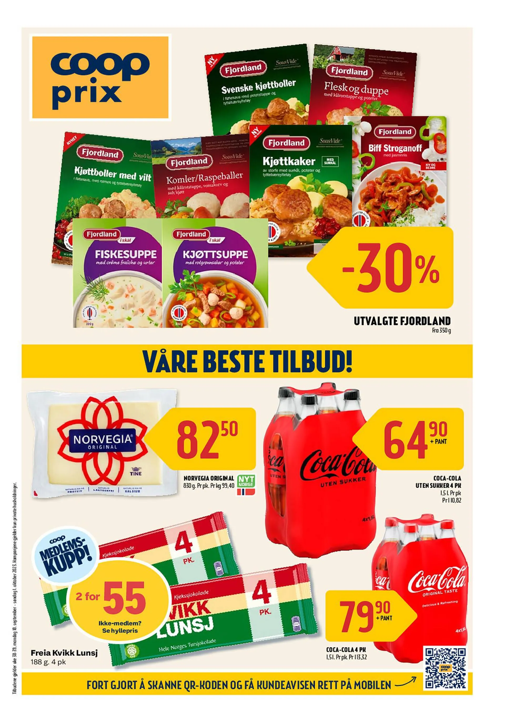 Coop Prix Kundeavis fra 18. september til 1. oktober 2023 - kundeavisside 1