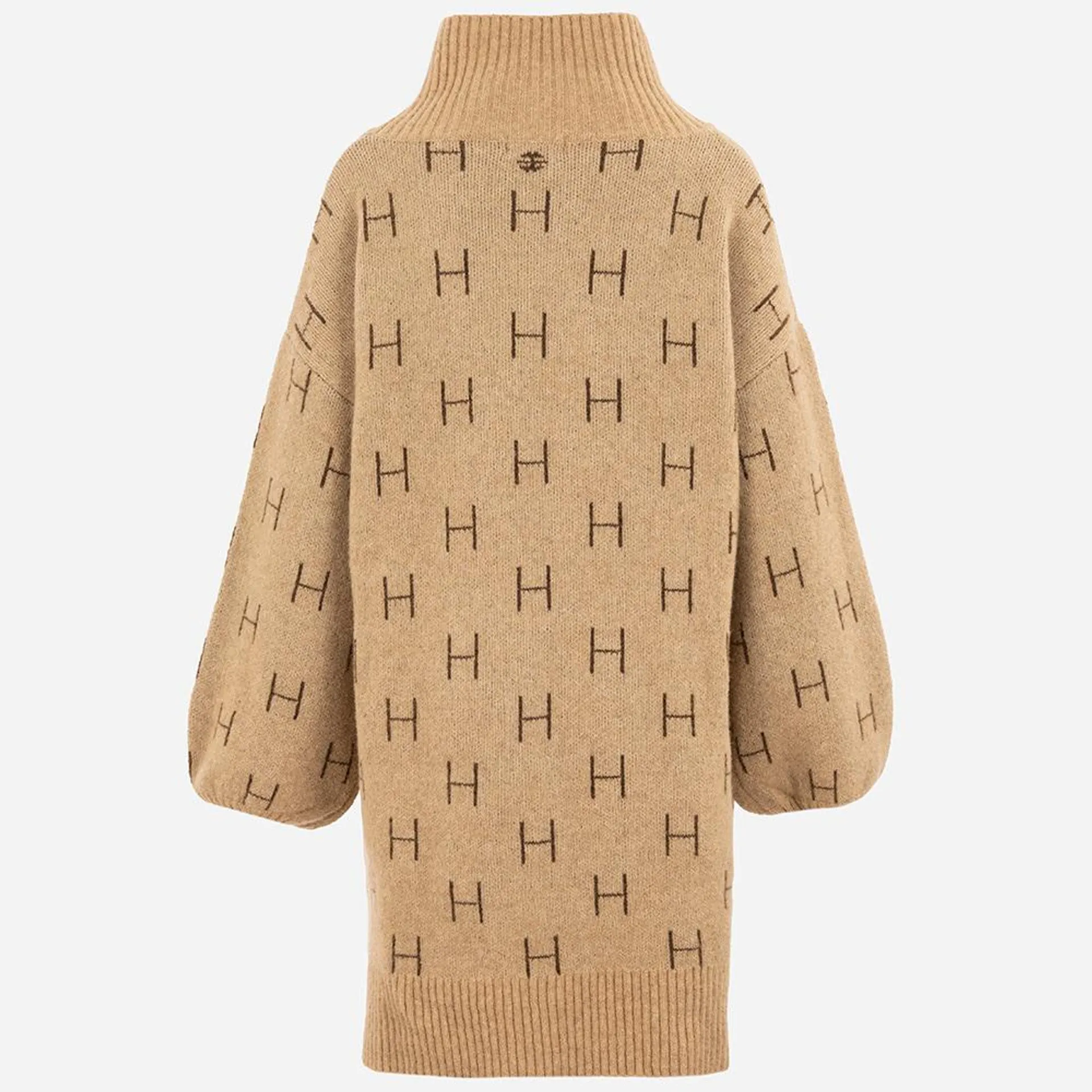 Fam Sweater Long - Beige With Brown