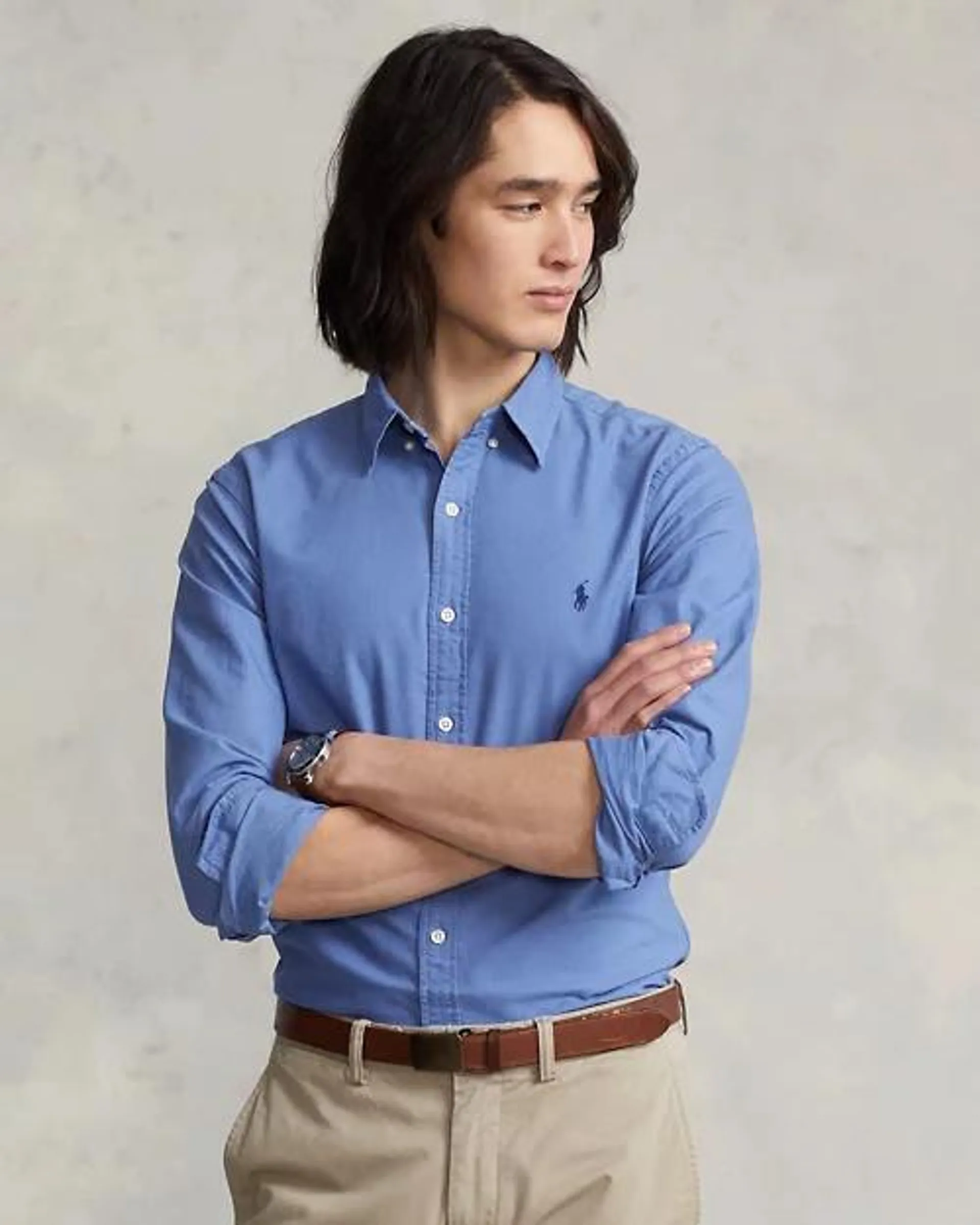 Slim Fit Garment-Dyed Oxford Shirt