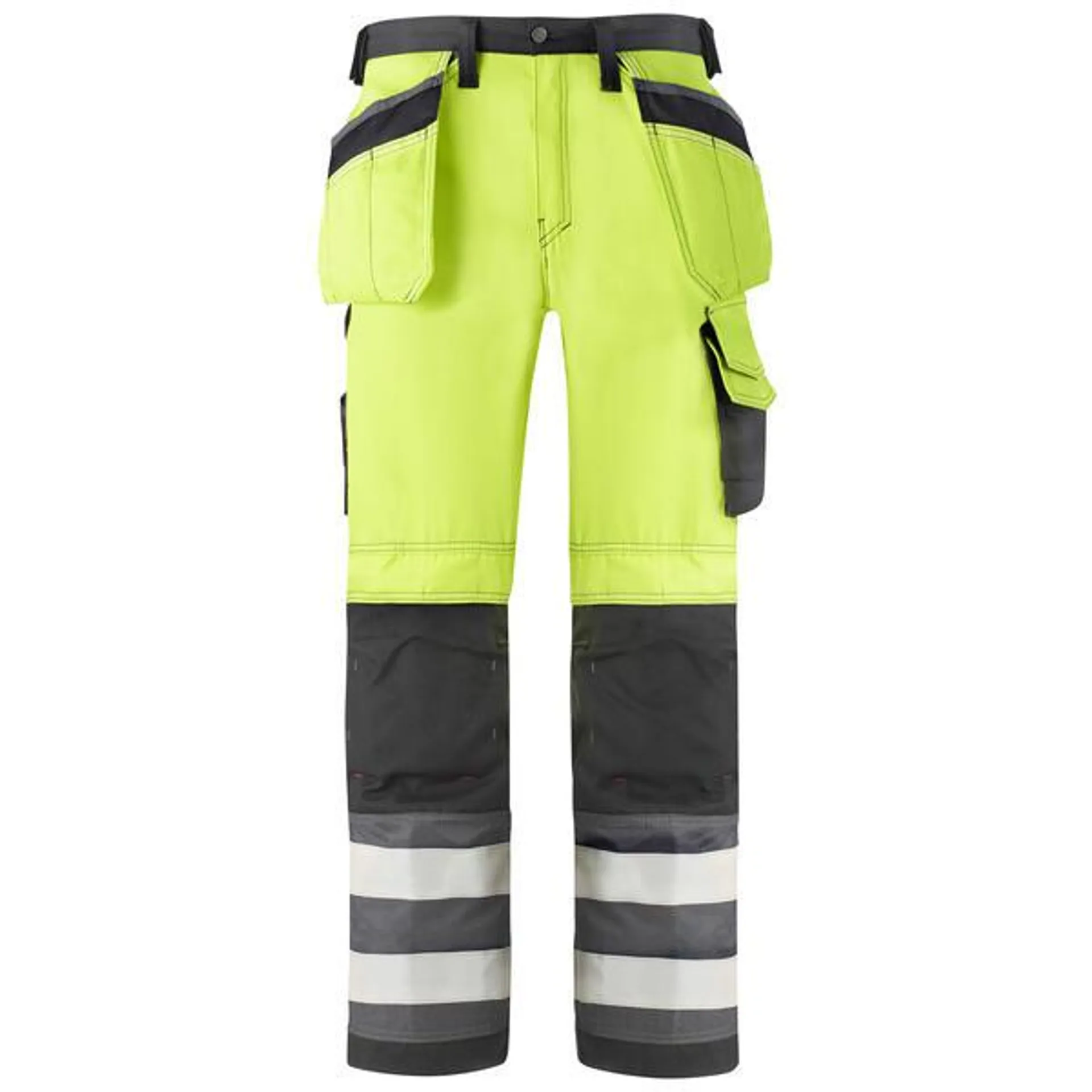 Snickers Bukse 3233 gul/dsor 50 high vis kl.2 hylsterlommer