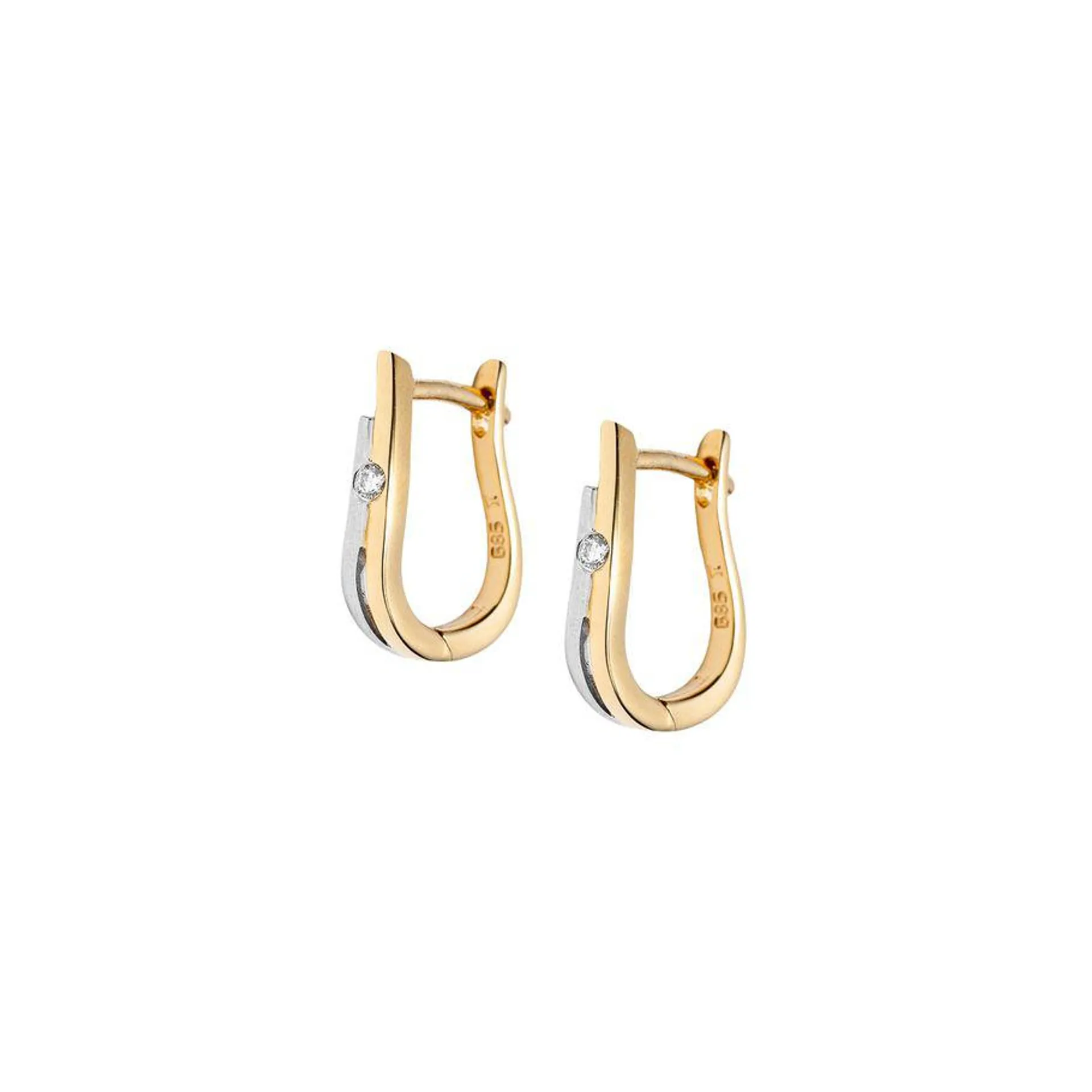 Diamantøreringer 585 Tofarget Gull 0,03 ct