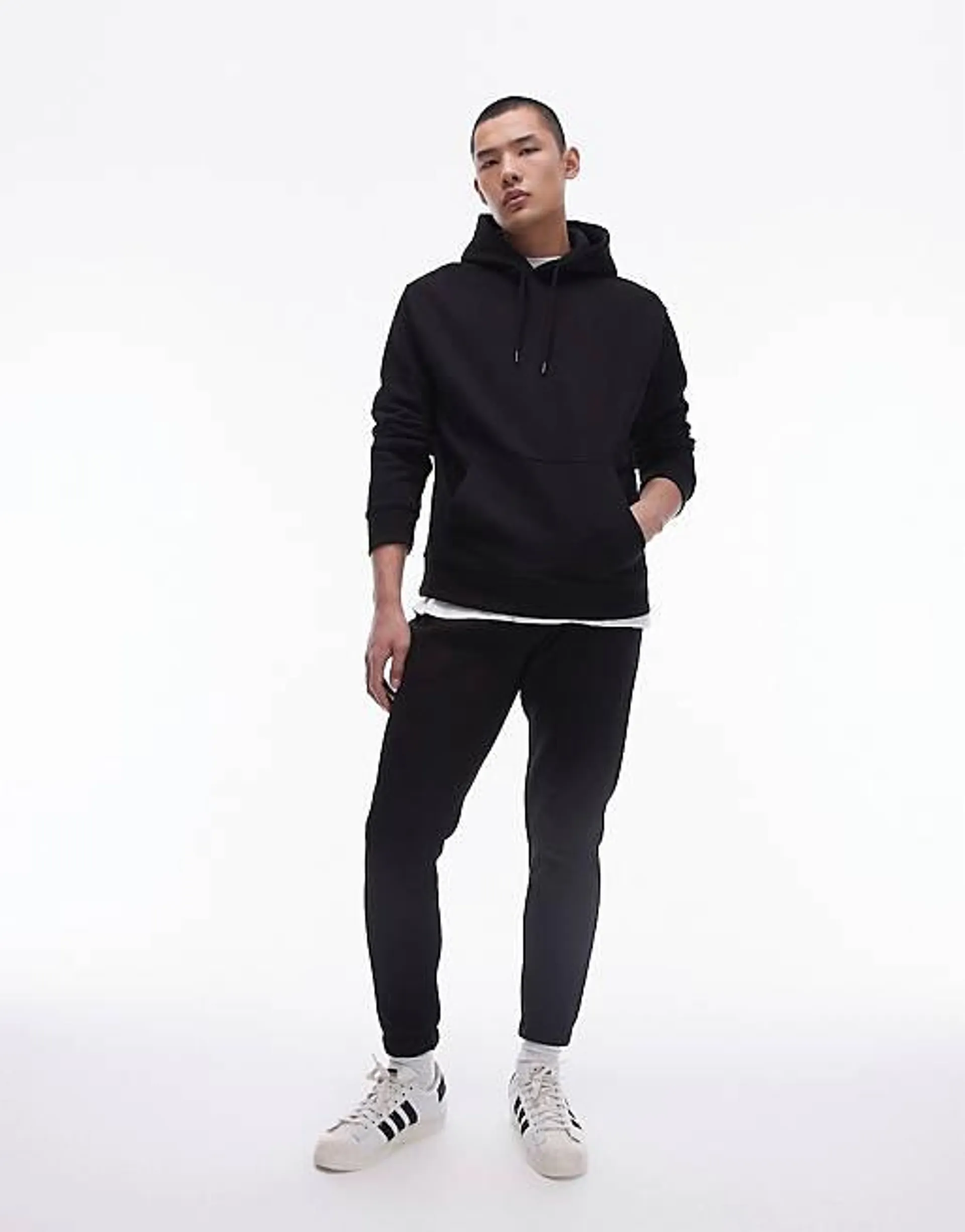 Topman slim fit set in black