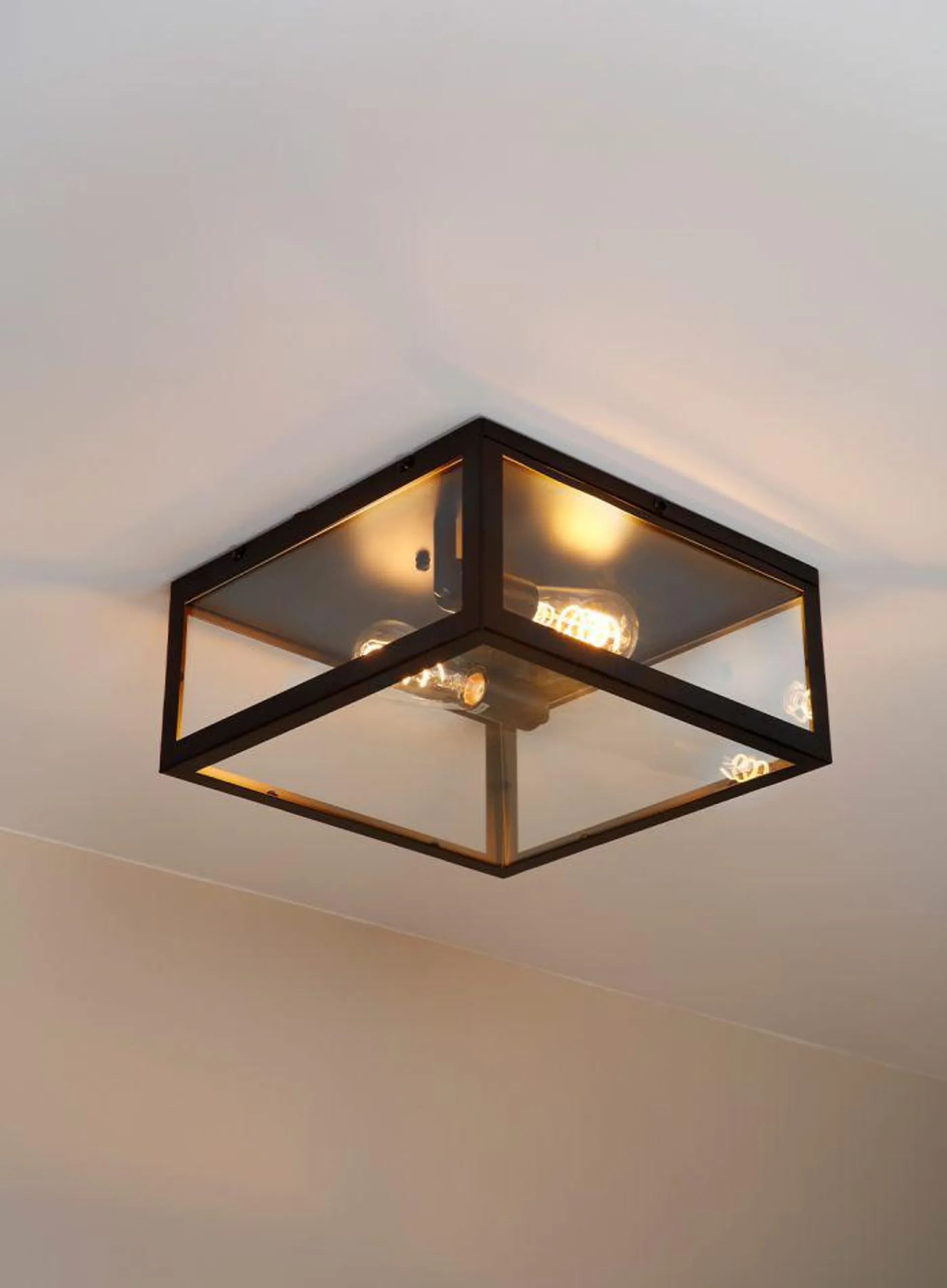 Dovre taklampe plafond 36x36 - sort/klar