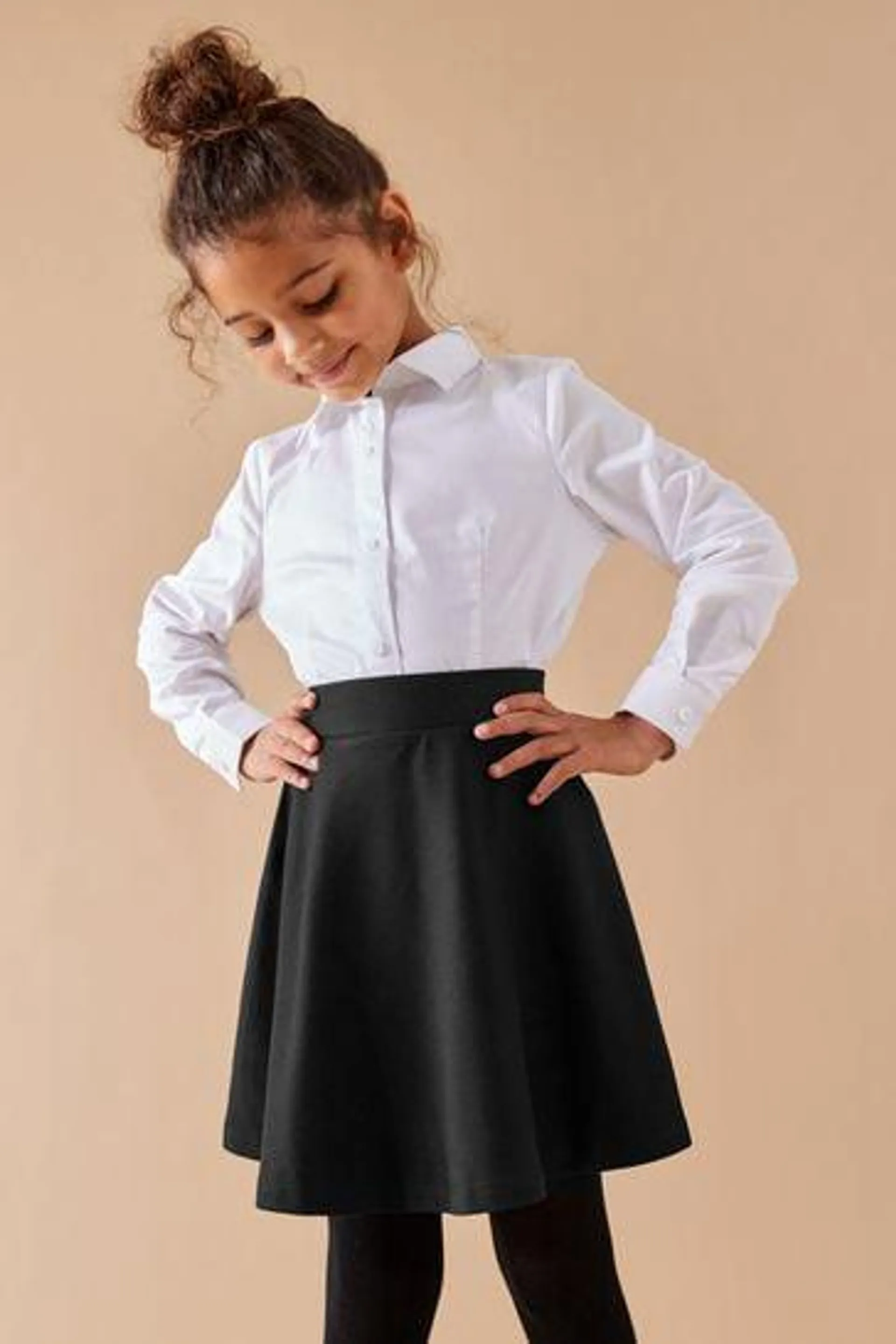 Jersey Stretch Pull-On School Skater Skirt (3-17yrs)