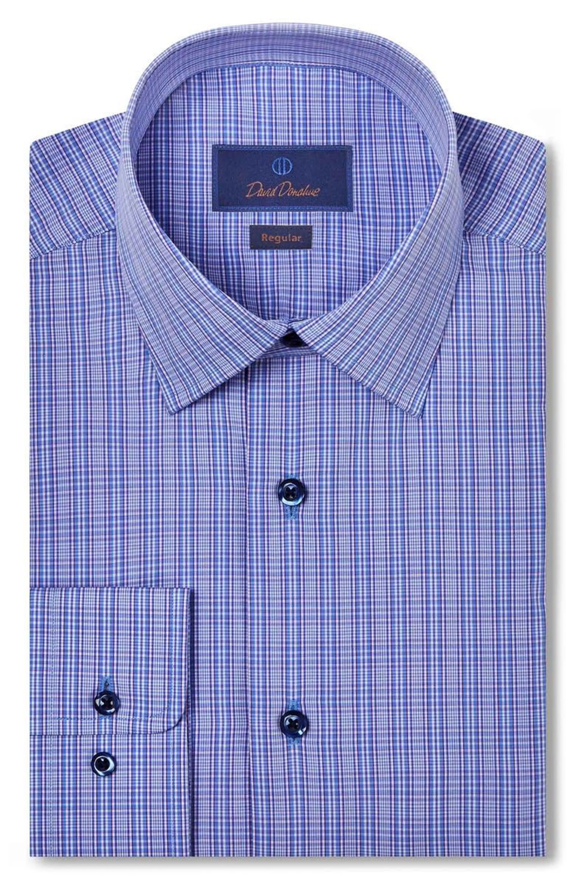 Regular Fit Check Cotton Poplin Dress Shirt