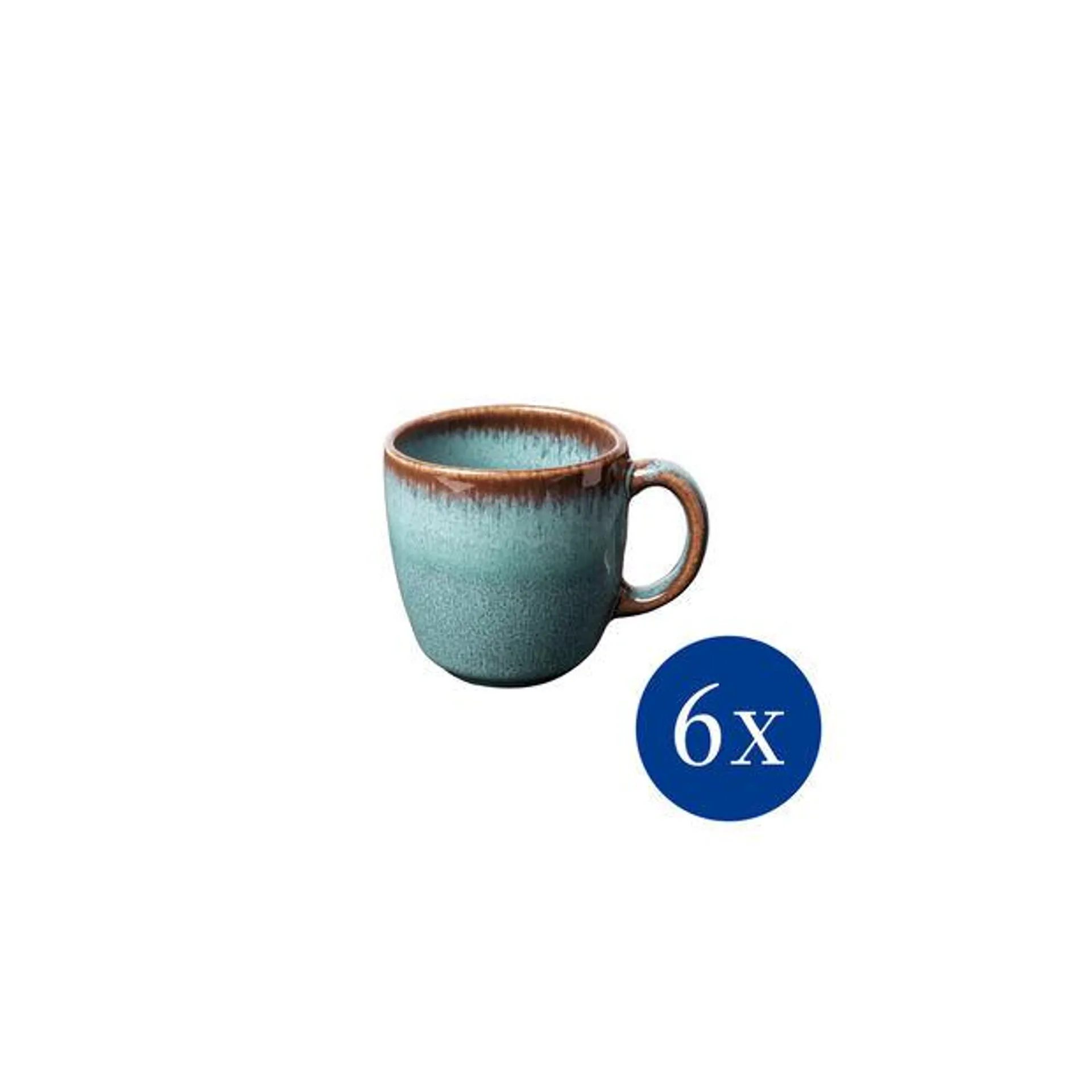Lave glacé coffee cup, 190 ml, 6 pieces, turquoise