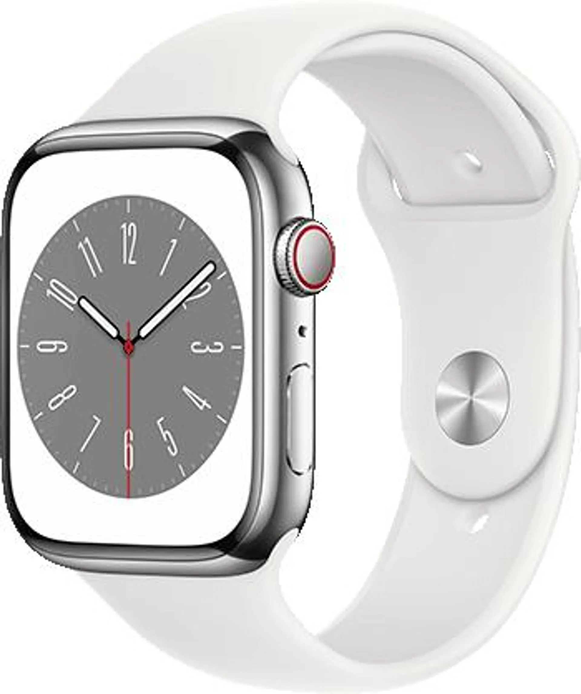 Apple Watch Series 8 Rustfritt stål med Sport Band
