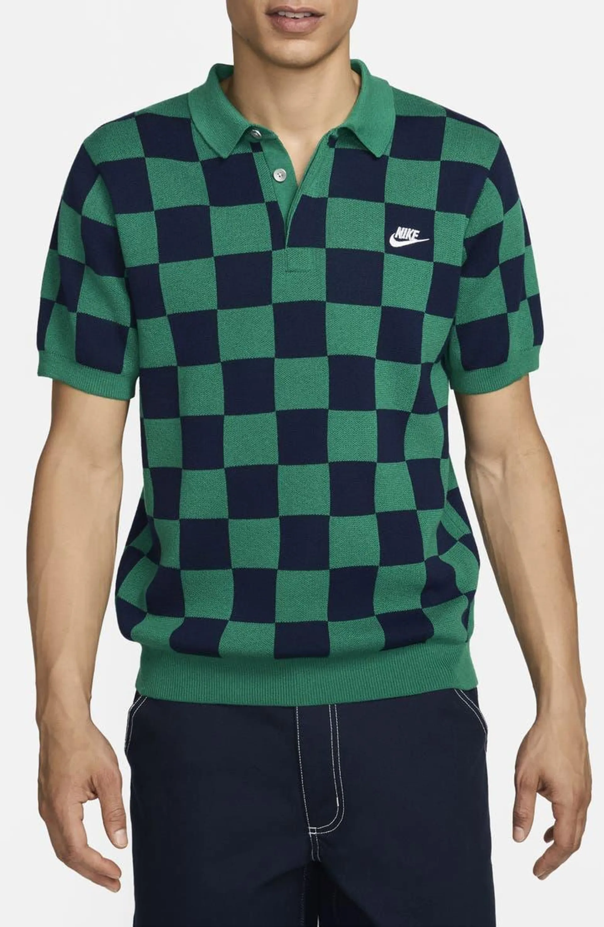 Club Checkers Jacquard Polo Sweater