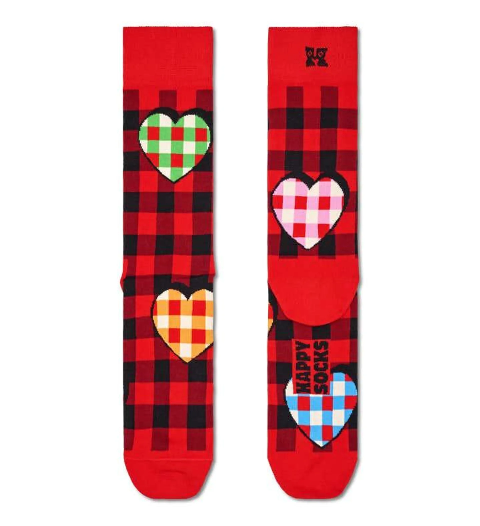 Checked Heart Sock