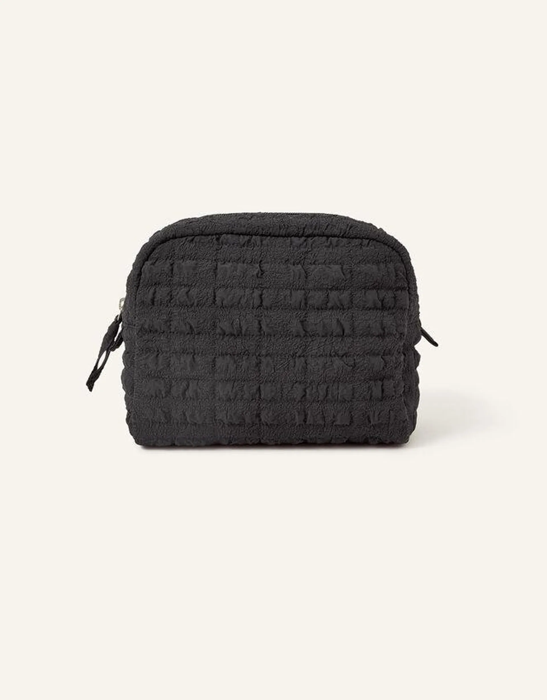 Seersucker Make Up Bag Black