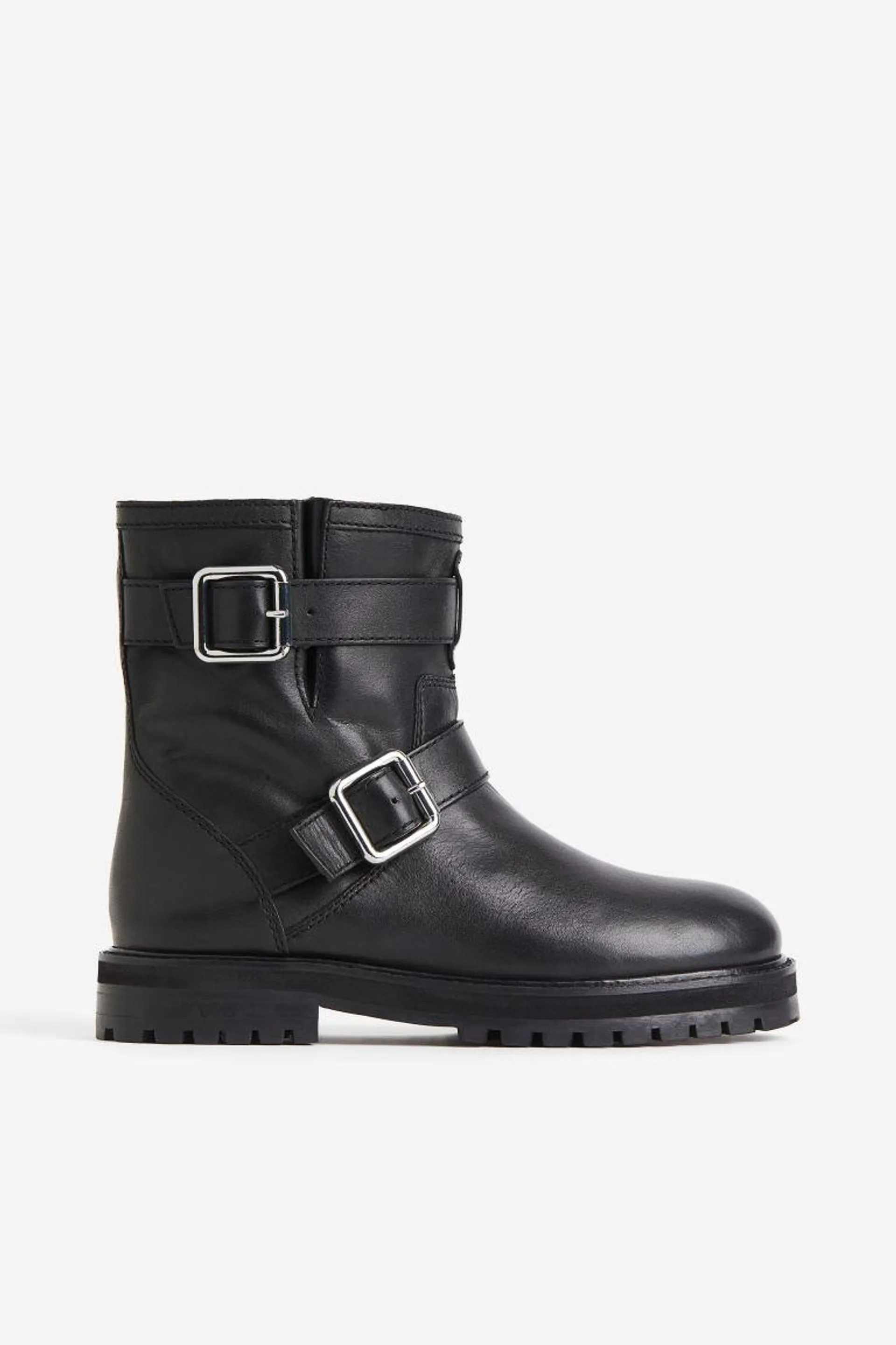 Bikerboots i skinn
