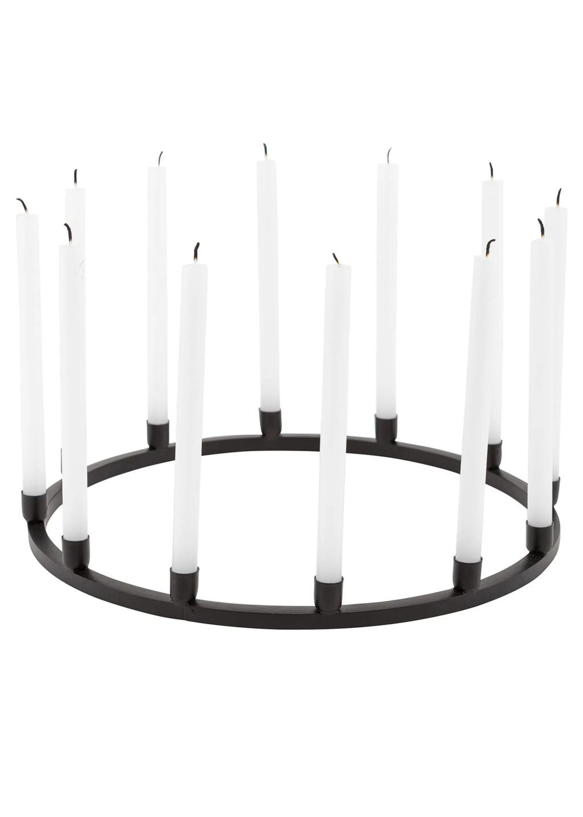 Round iron candle holder
