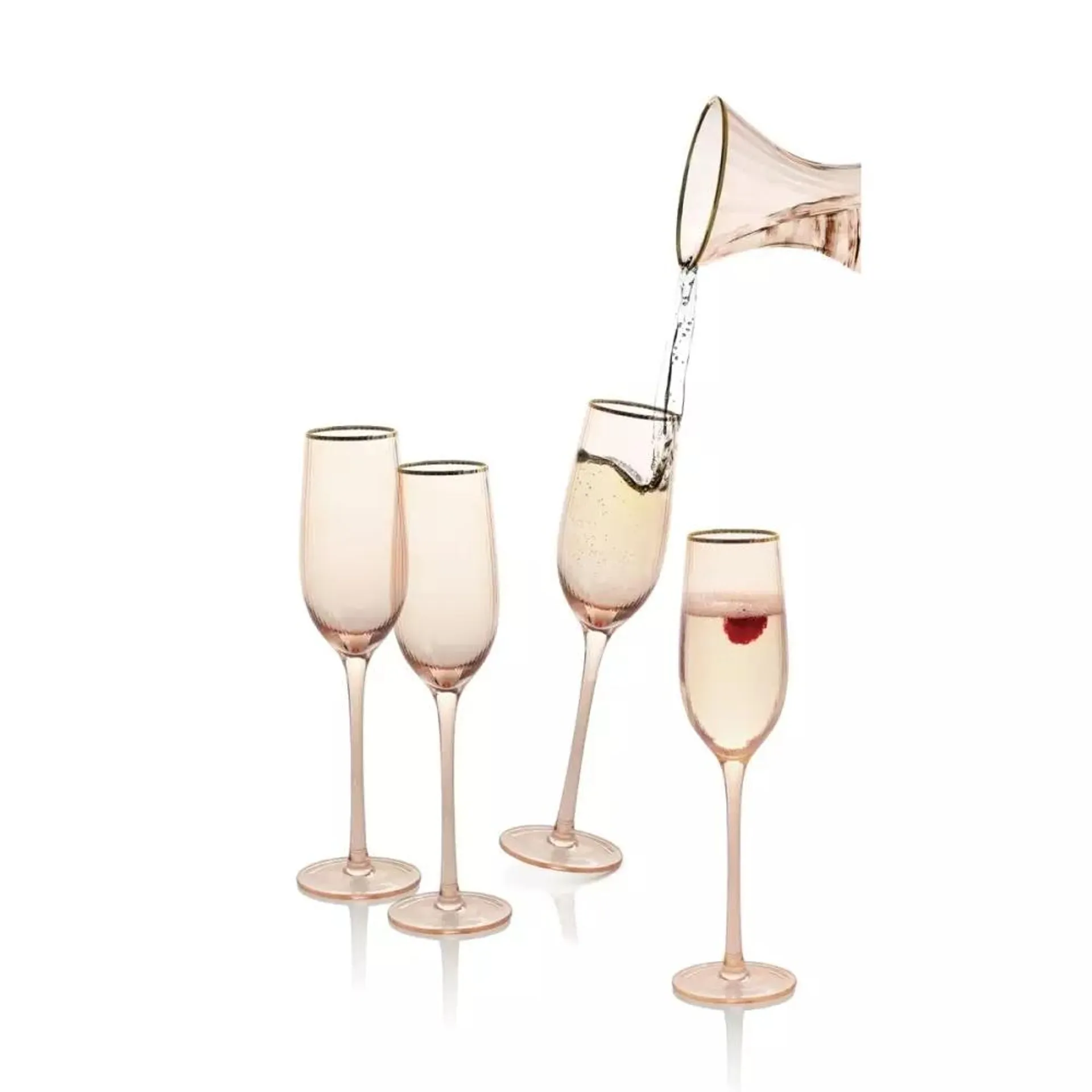 Soft Pink Champagneglass 4stk