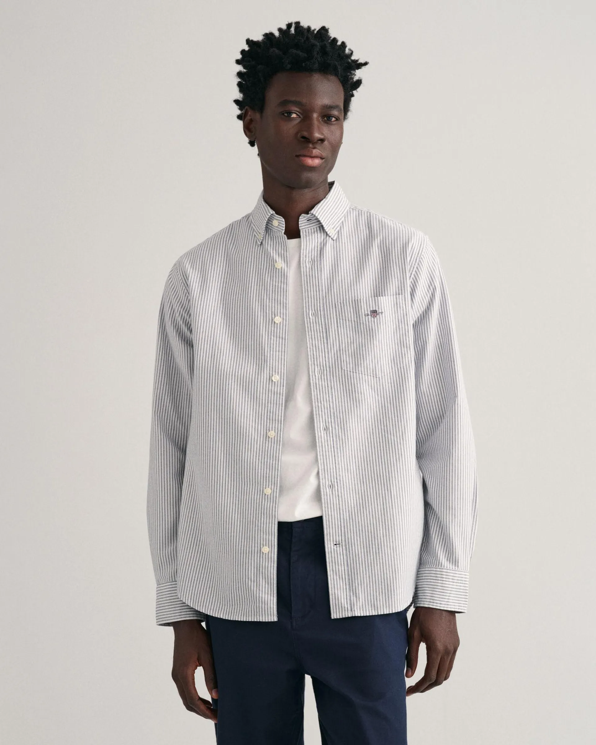 Regular Fit Banker Stripe Oxford-skjorte