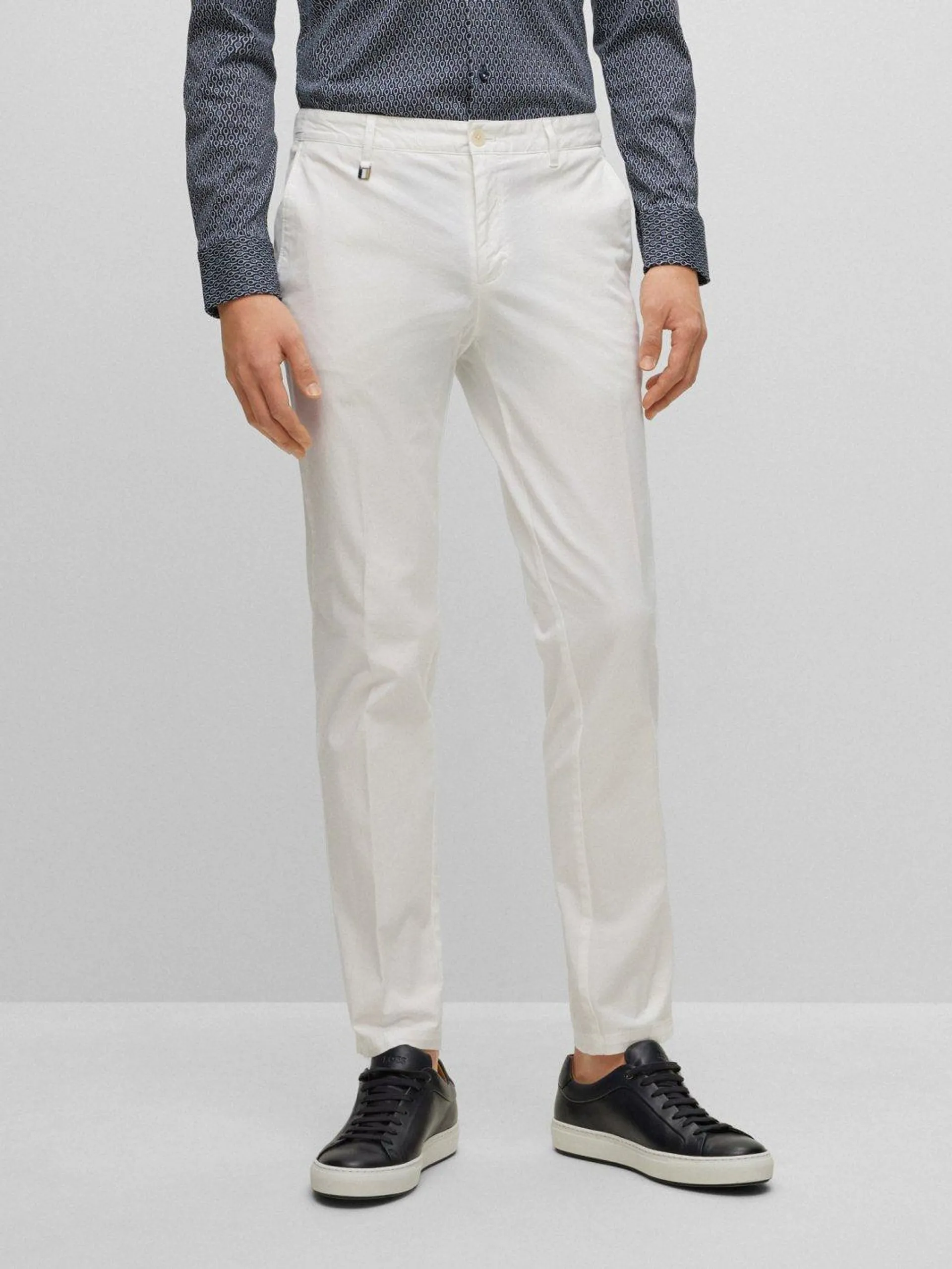 GENIUS SLIM-FIT TROUSERS IN STRETCH COTTON Hvit