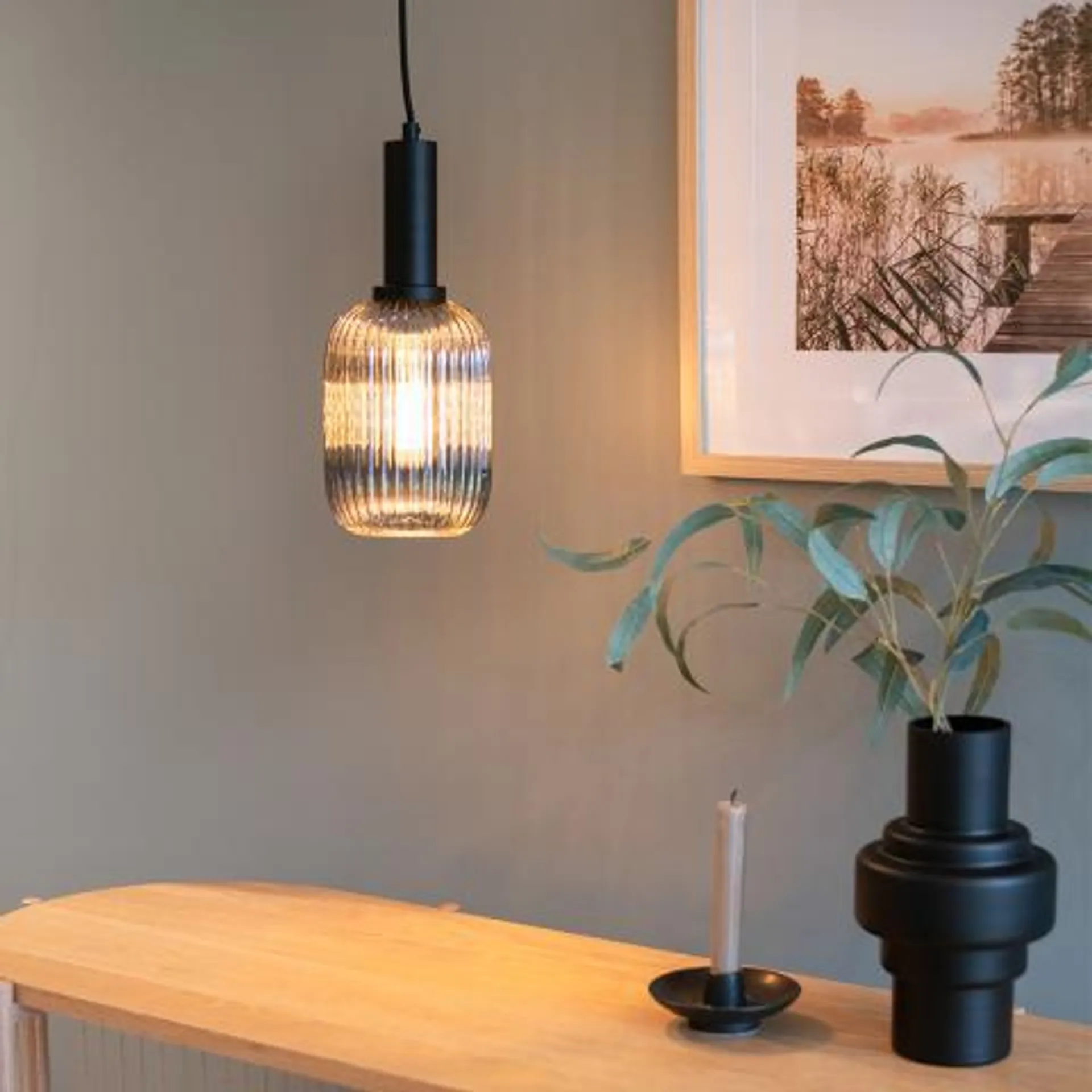 Ruby taklampe Sort 14 cm