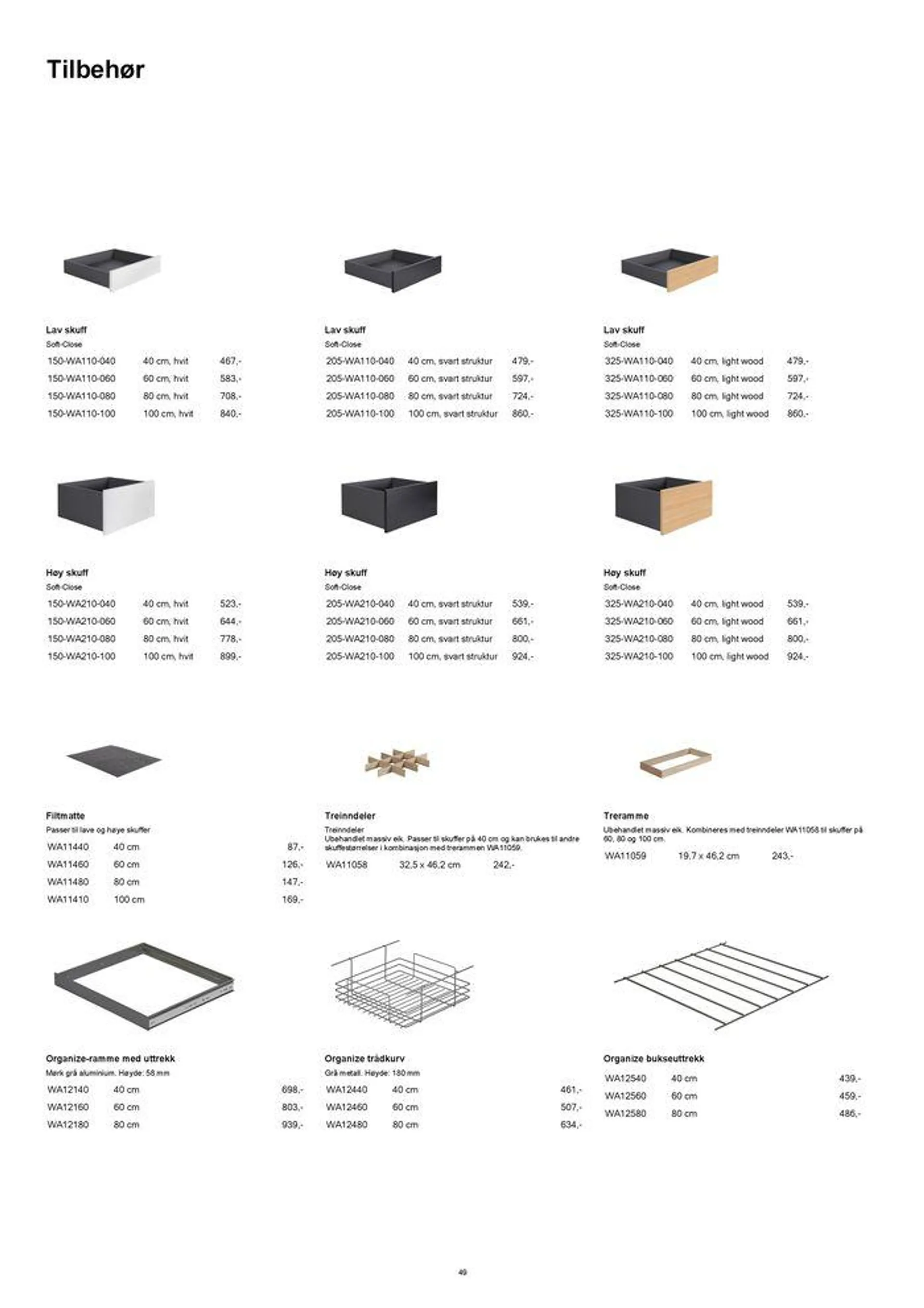 kvik kjøkken Garderobe prisliste. fra 4. september til 18. september 2024 - kundeavisside 49