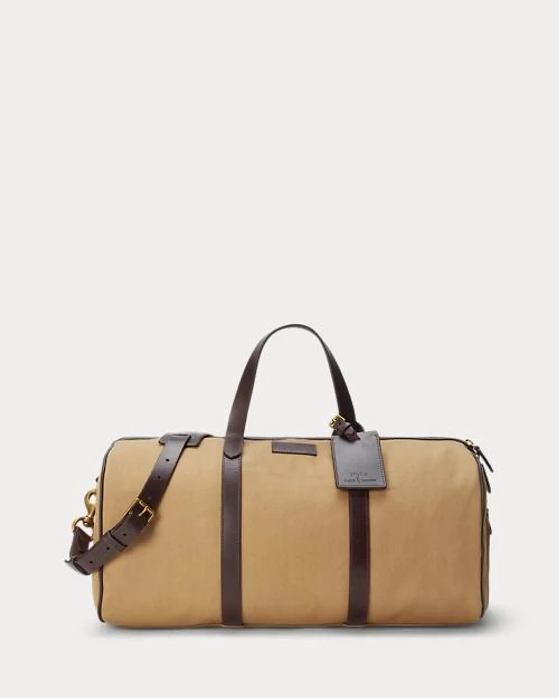 Leather-Trim Canvas Duffel