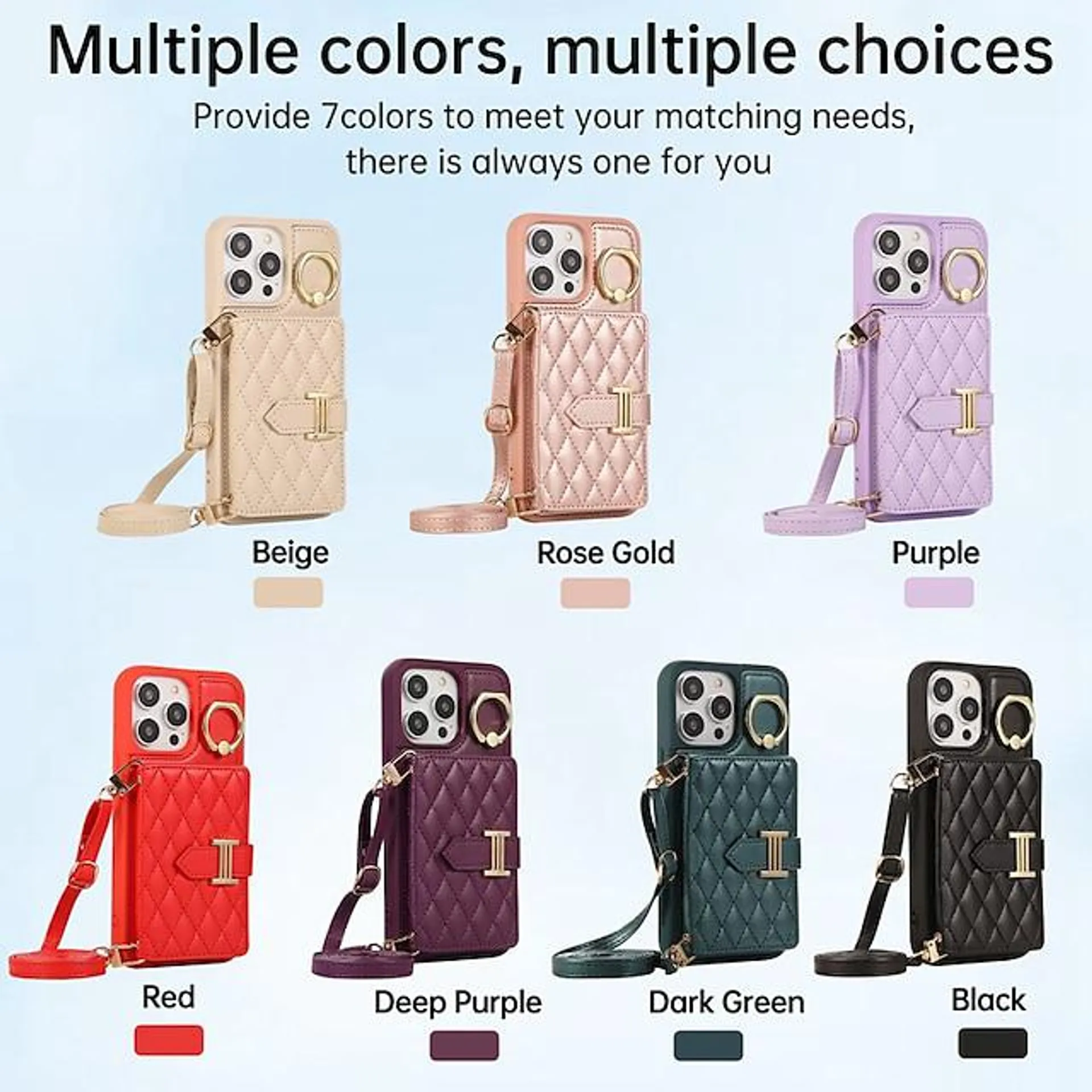 Phone Case For iPhone 15 Pro Max Plus iPhone 14 Pro Max Plus 13 12 11 X XR XS 8 7 Wallet Case Ring Holder with Lanyard with Wrist Strap Solid Colored TPU PU Leather