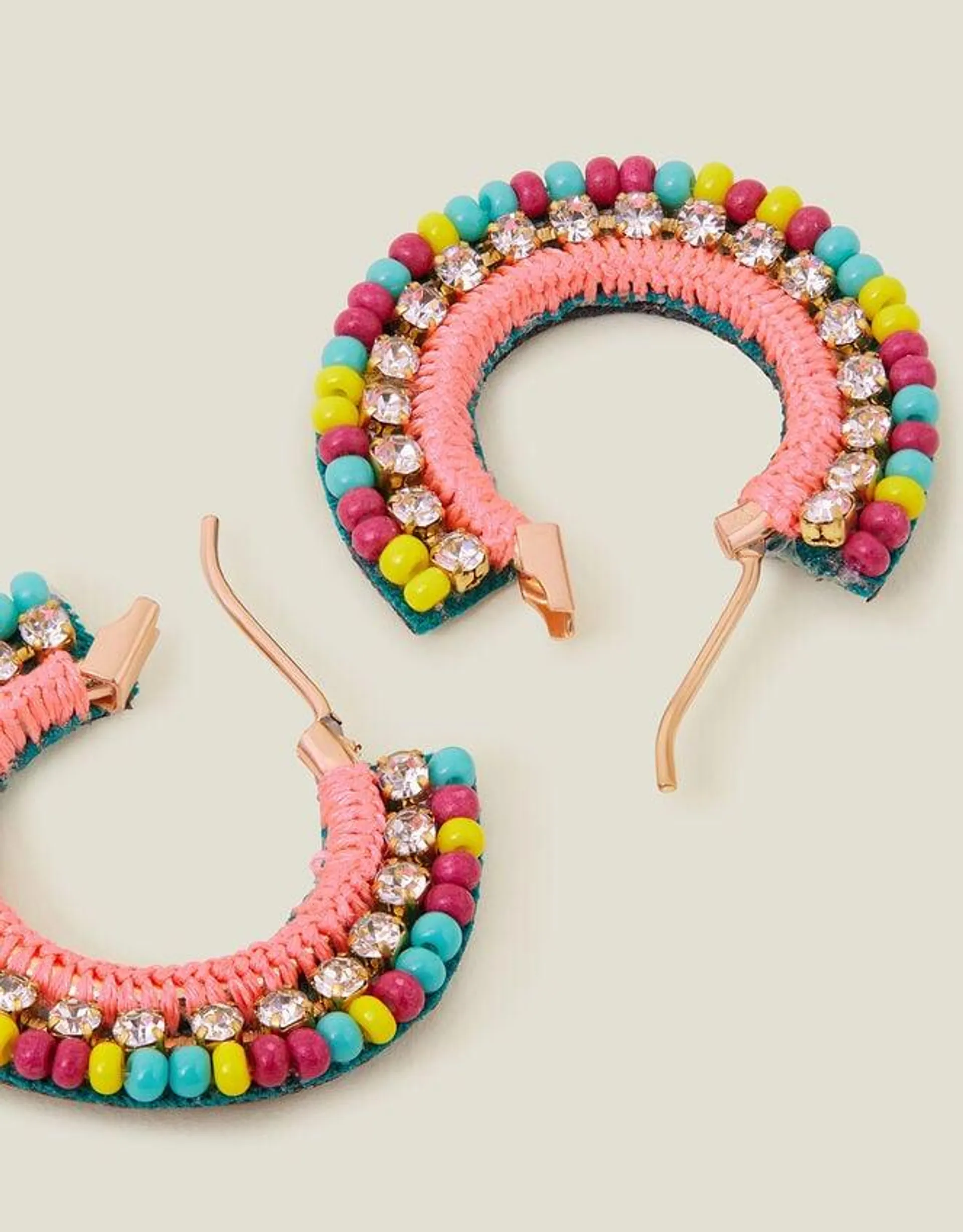 Tiny Gem Beaded Hoops