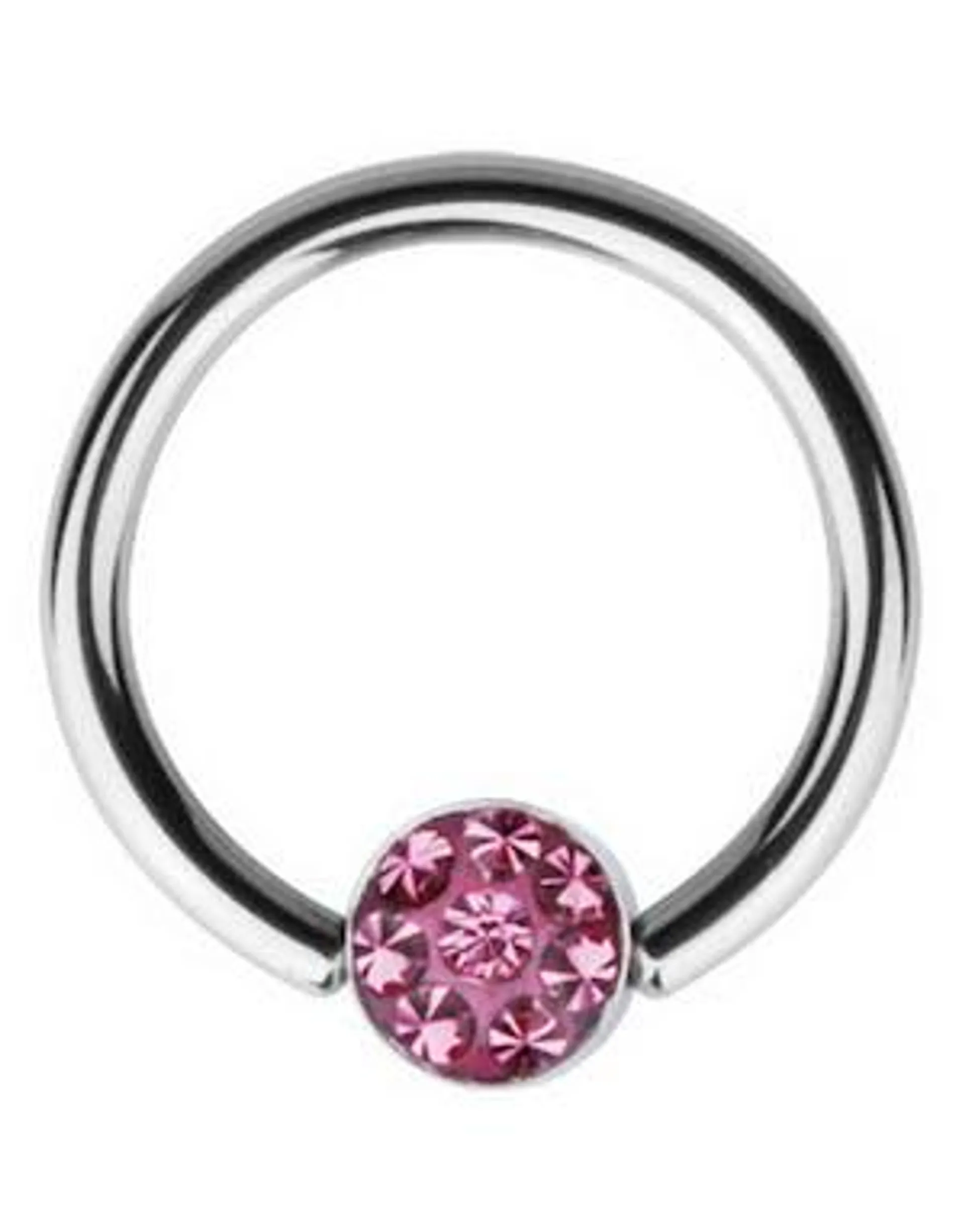 BCR Piercing with Sprakling Pink Stone