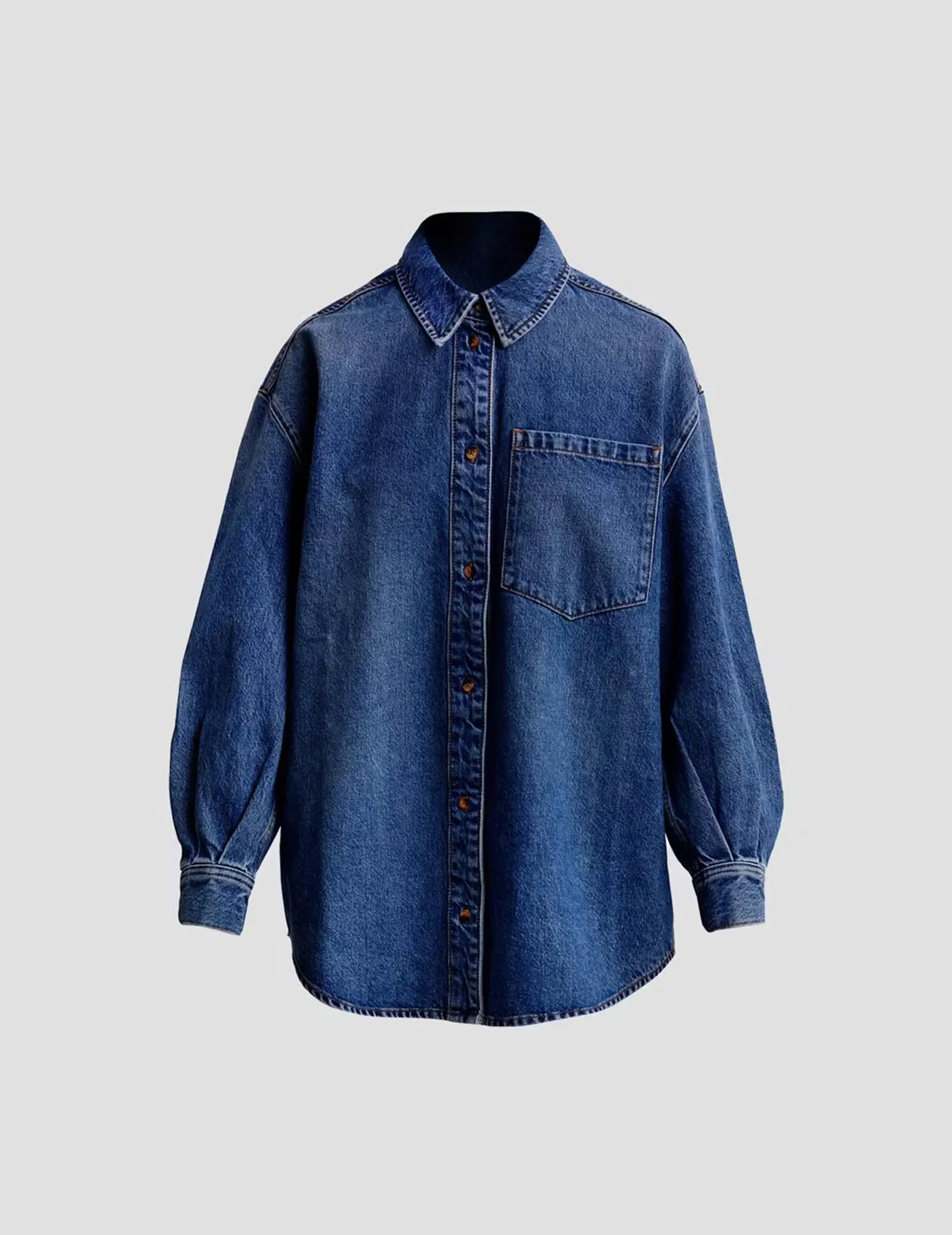 Alex Shirt Washed Dark Blue