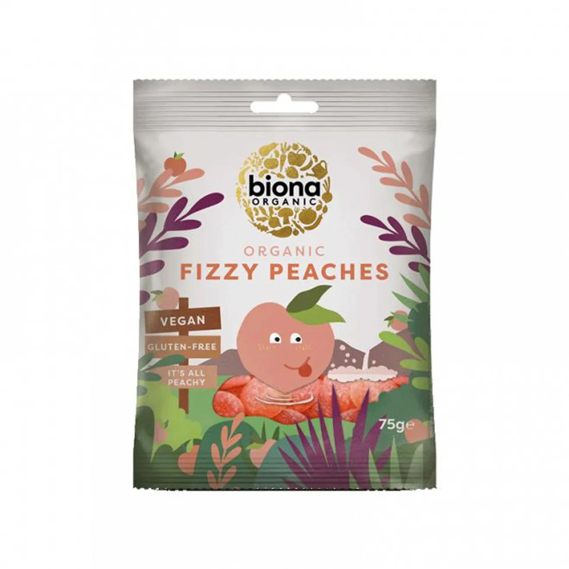 Biona fizzy peaches 75 g