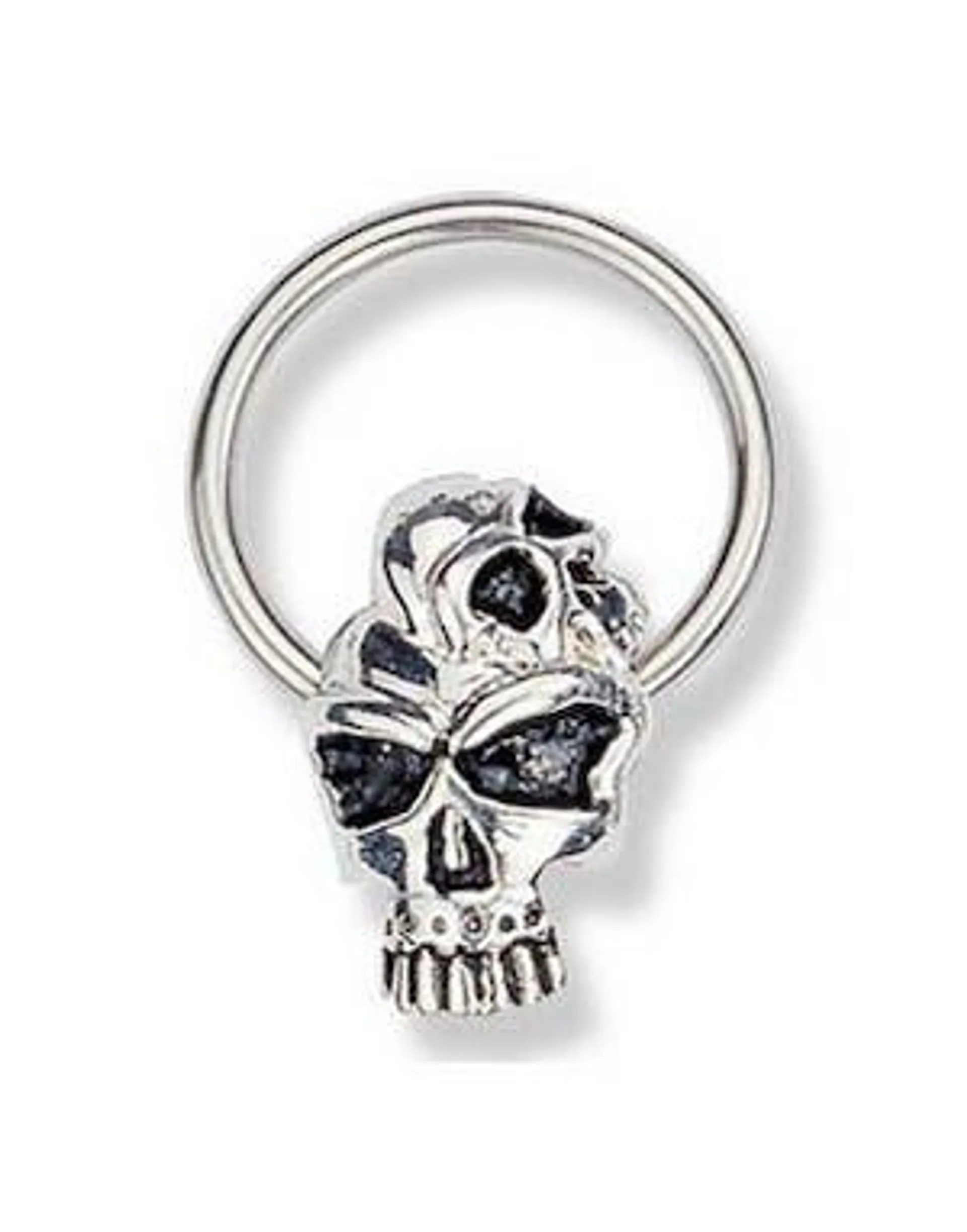Two Headed Skull BCR Piercing - 1.6 x 14 mm
