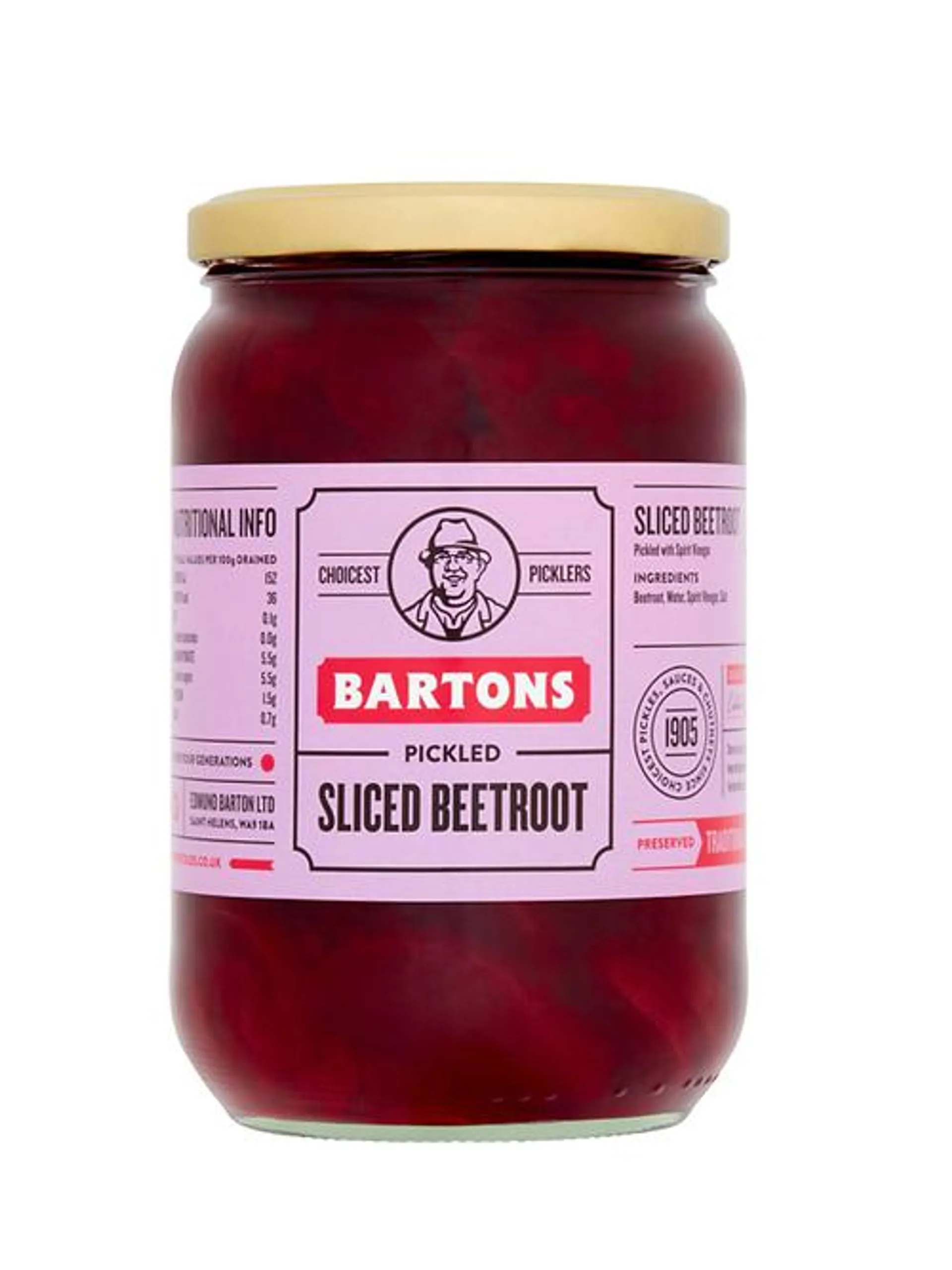 Sliced Pickled Beetroot Bartons 670g