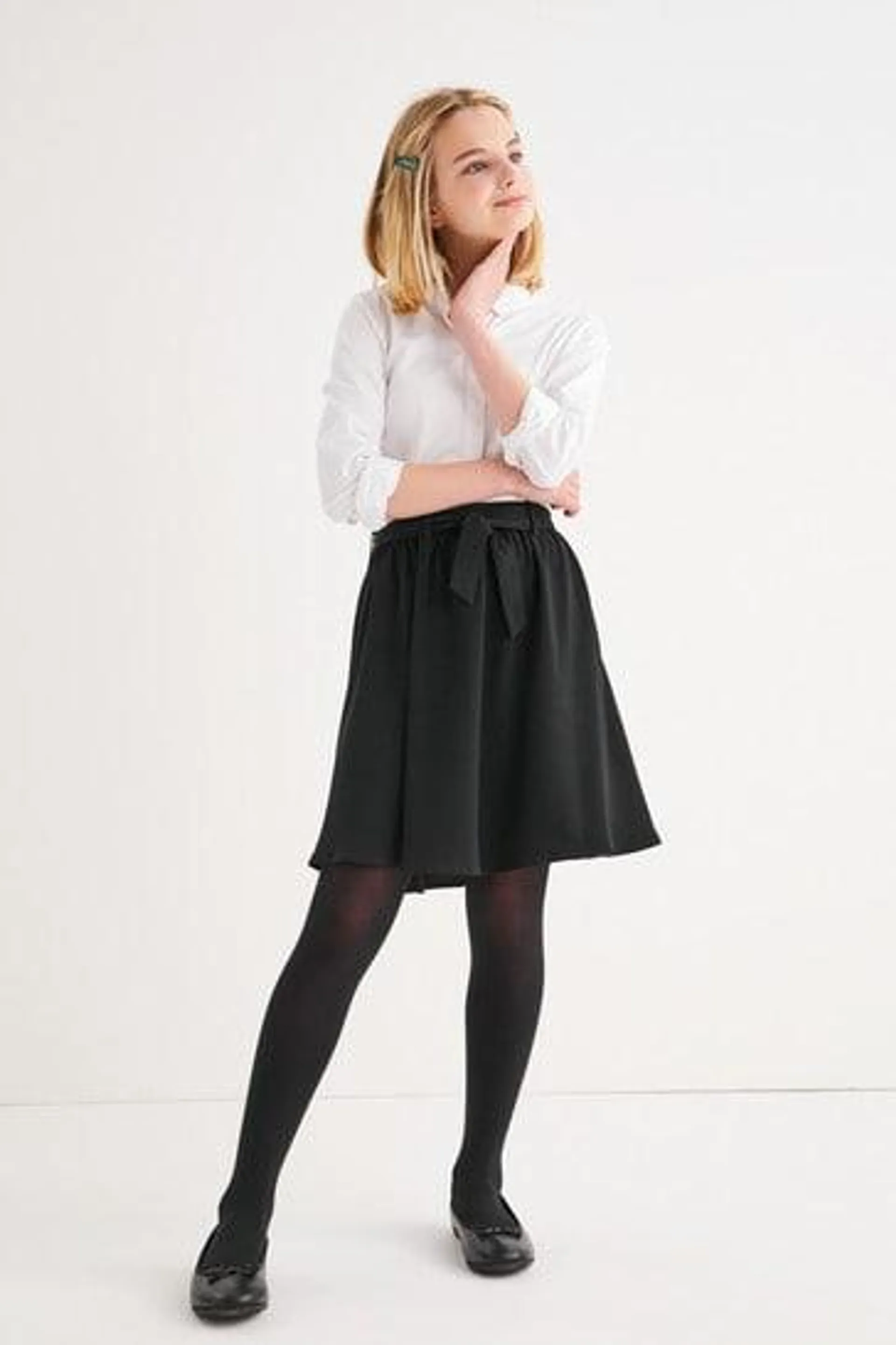 Black Tie Front School Skirt (3-16yrs)