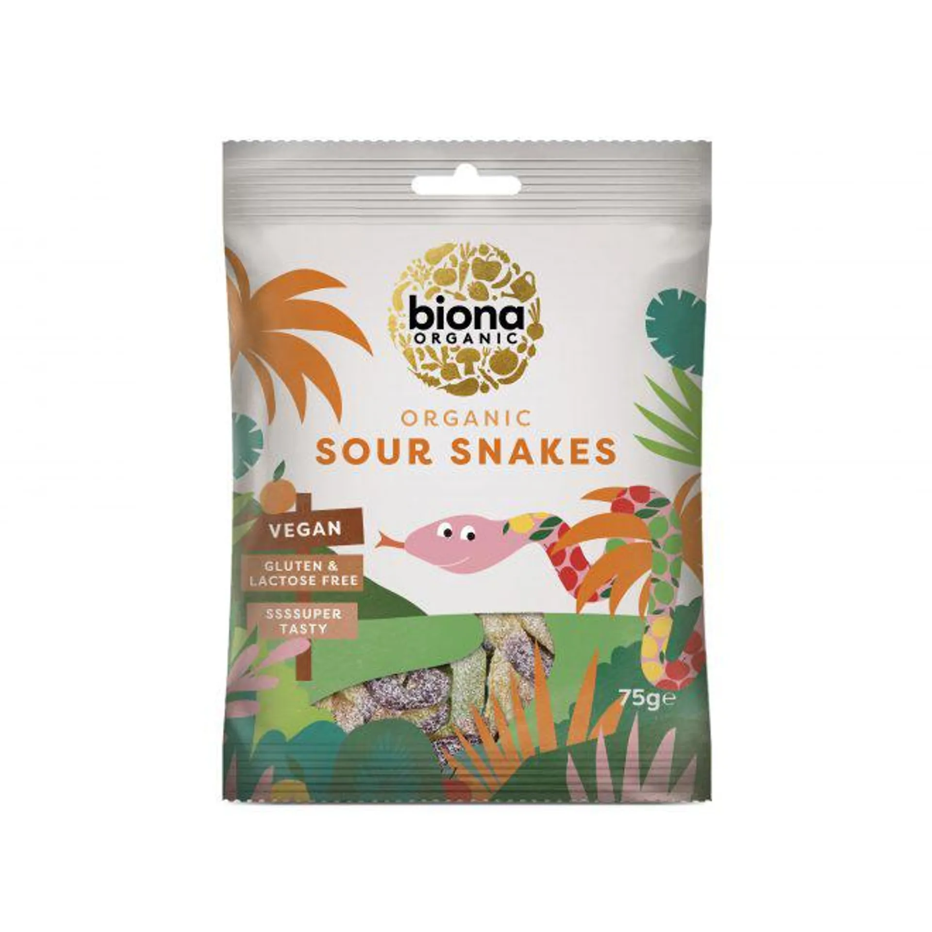 Biona sour snakes 75 g