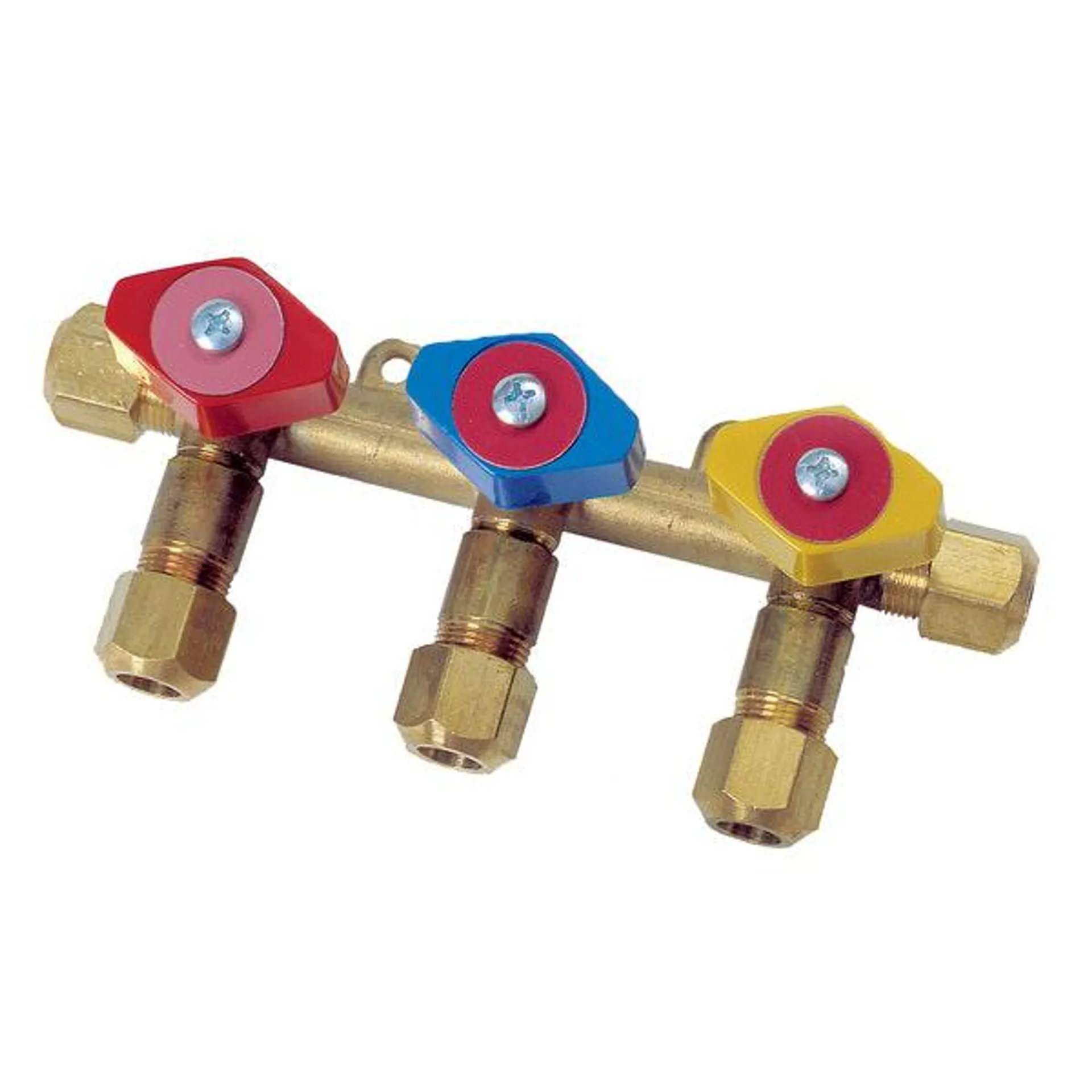 STENGEVENTIL M/ 3 UTTAK 3/8''