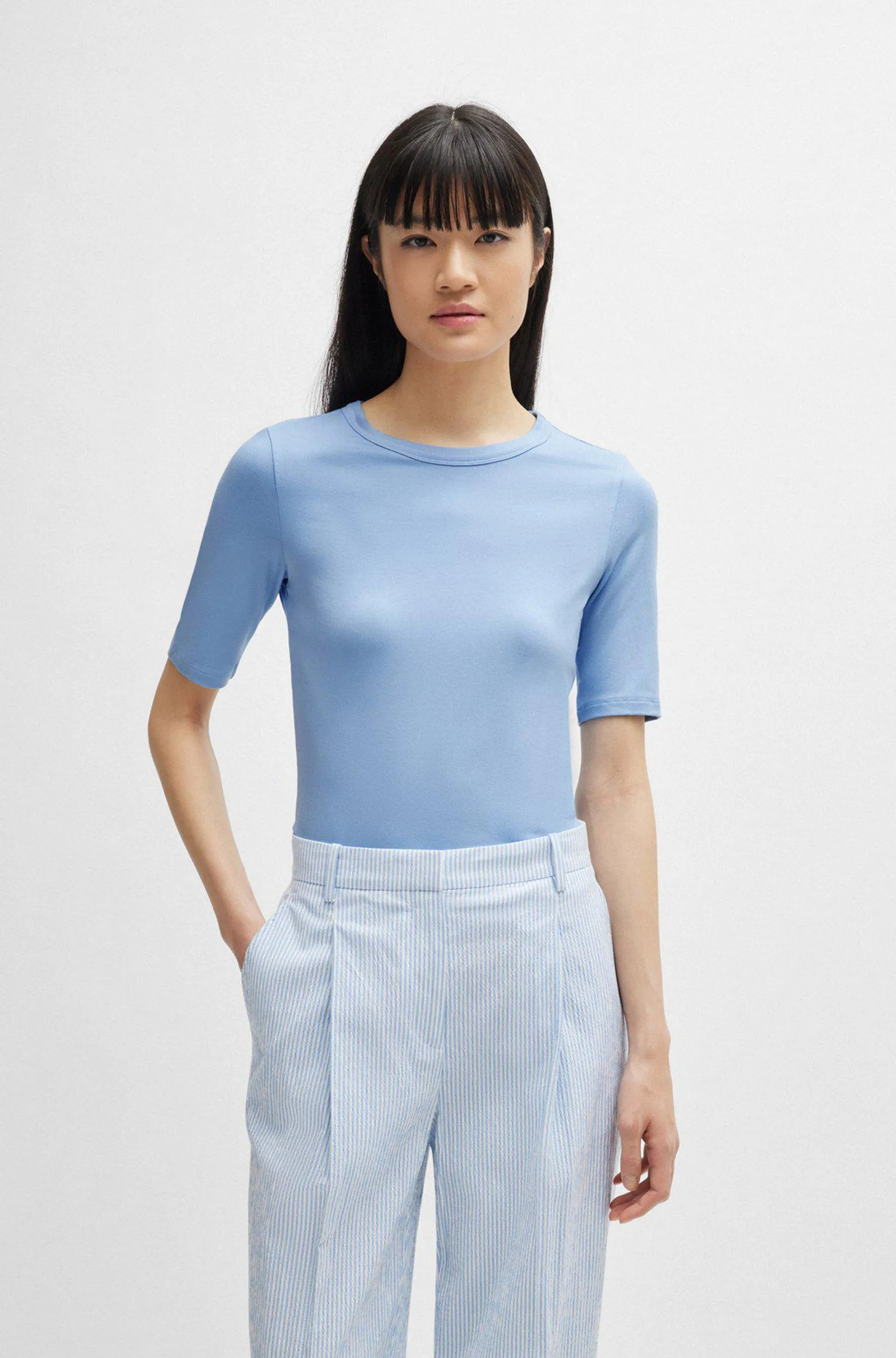 Slim-fit T-shirt in a stretch-modal blend