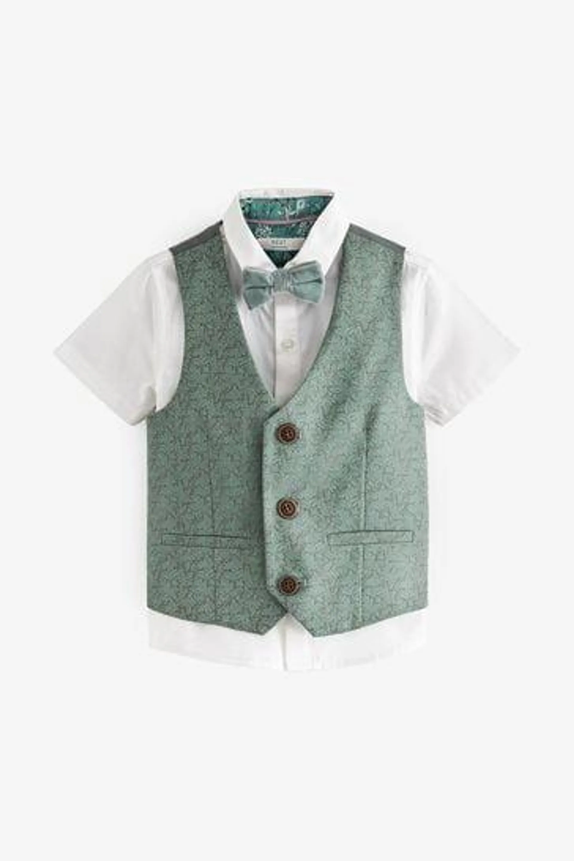 Mint Green Waistcoat, Shirt and Bowtie Set (3mths-9yrs)