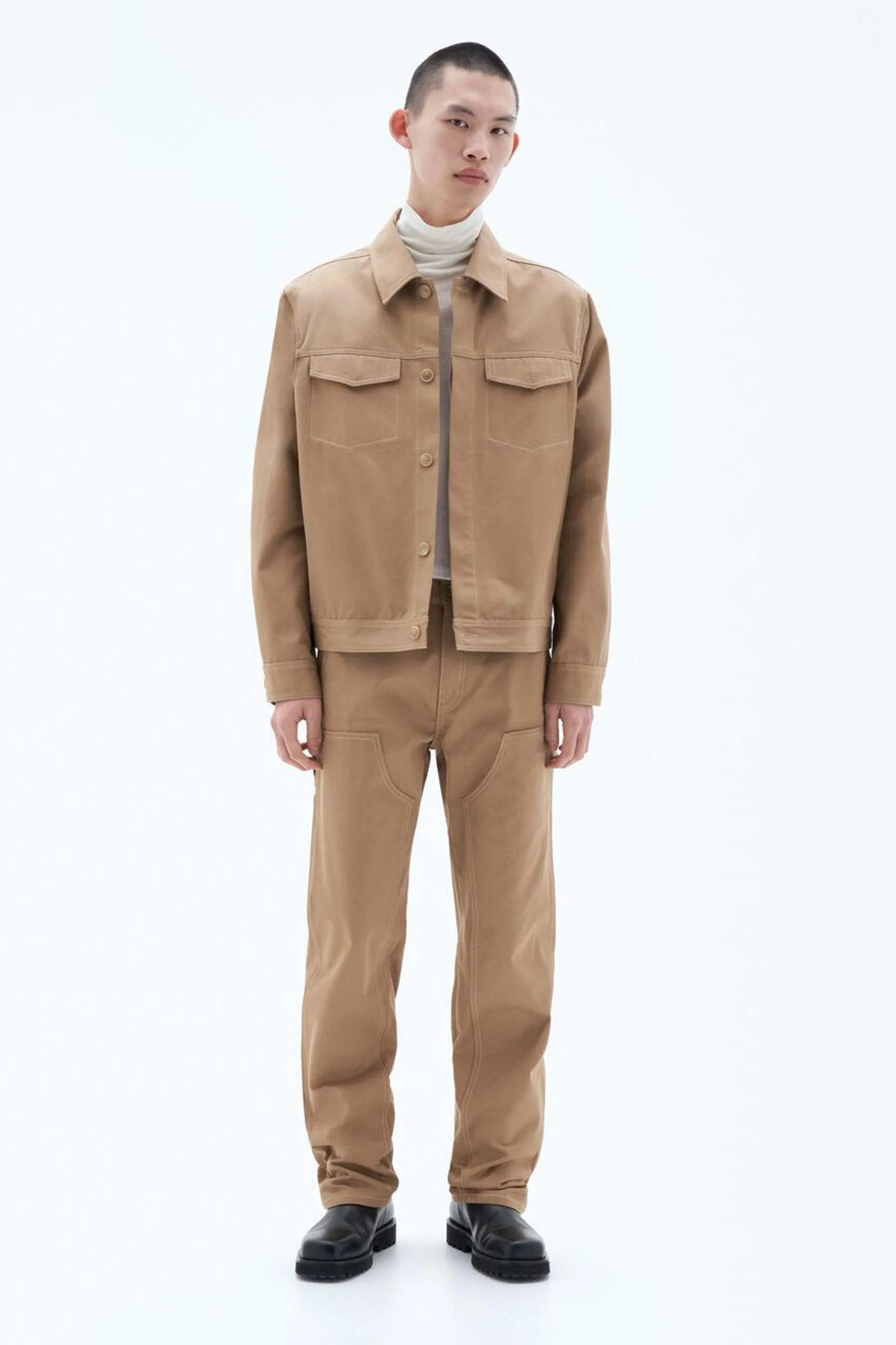 Cotton Workwear Jacket Dark Khaki