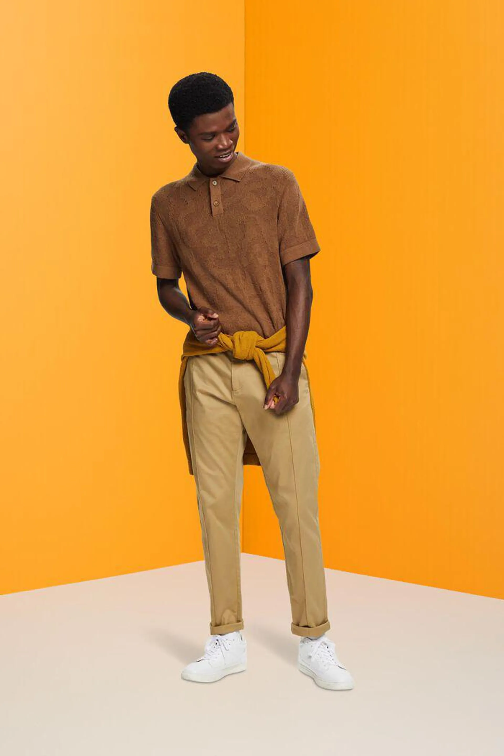 Bouclé polo shirt