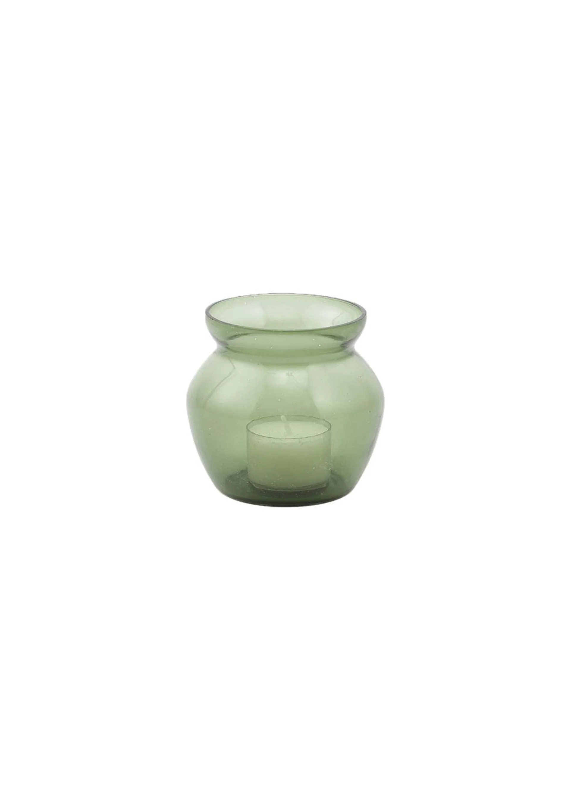 Glass tea light holder