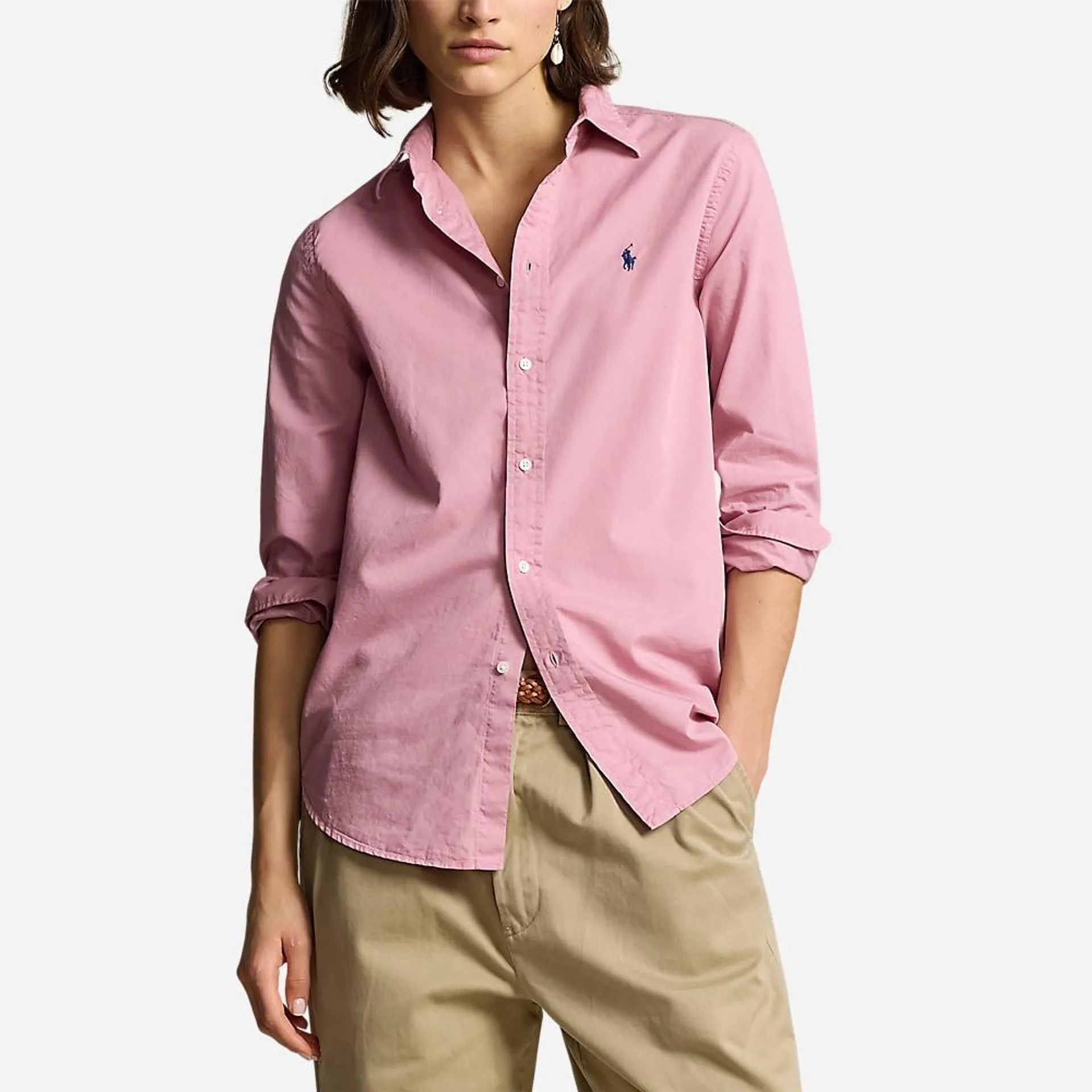 Classic Fit Cotton Twill Shirt - Surfside Rose