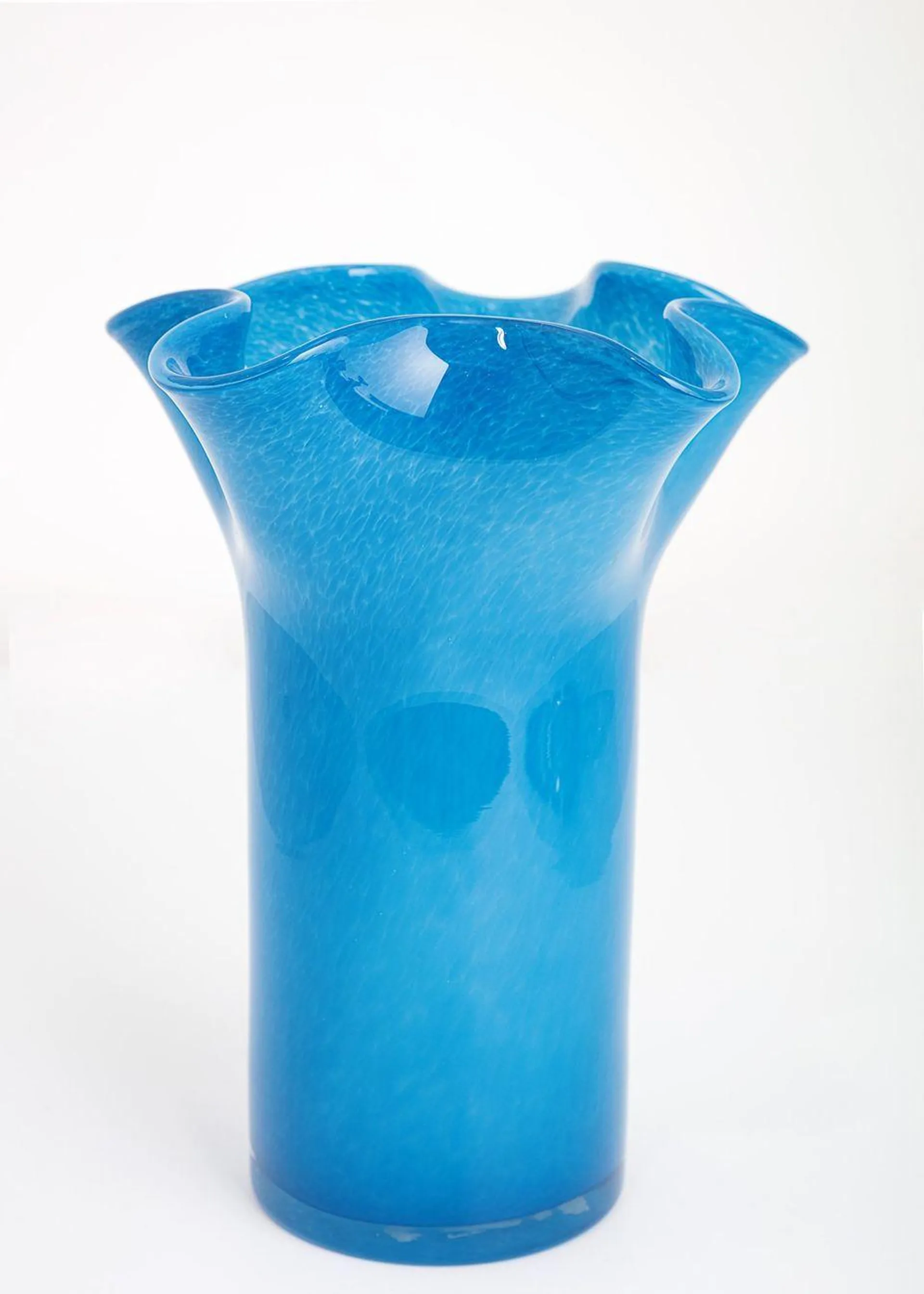 Blue glass vase