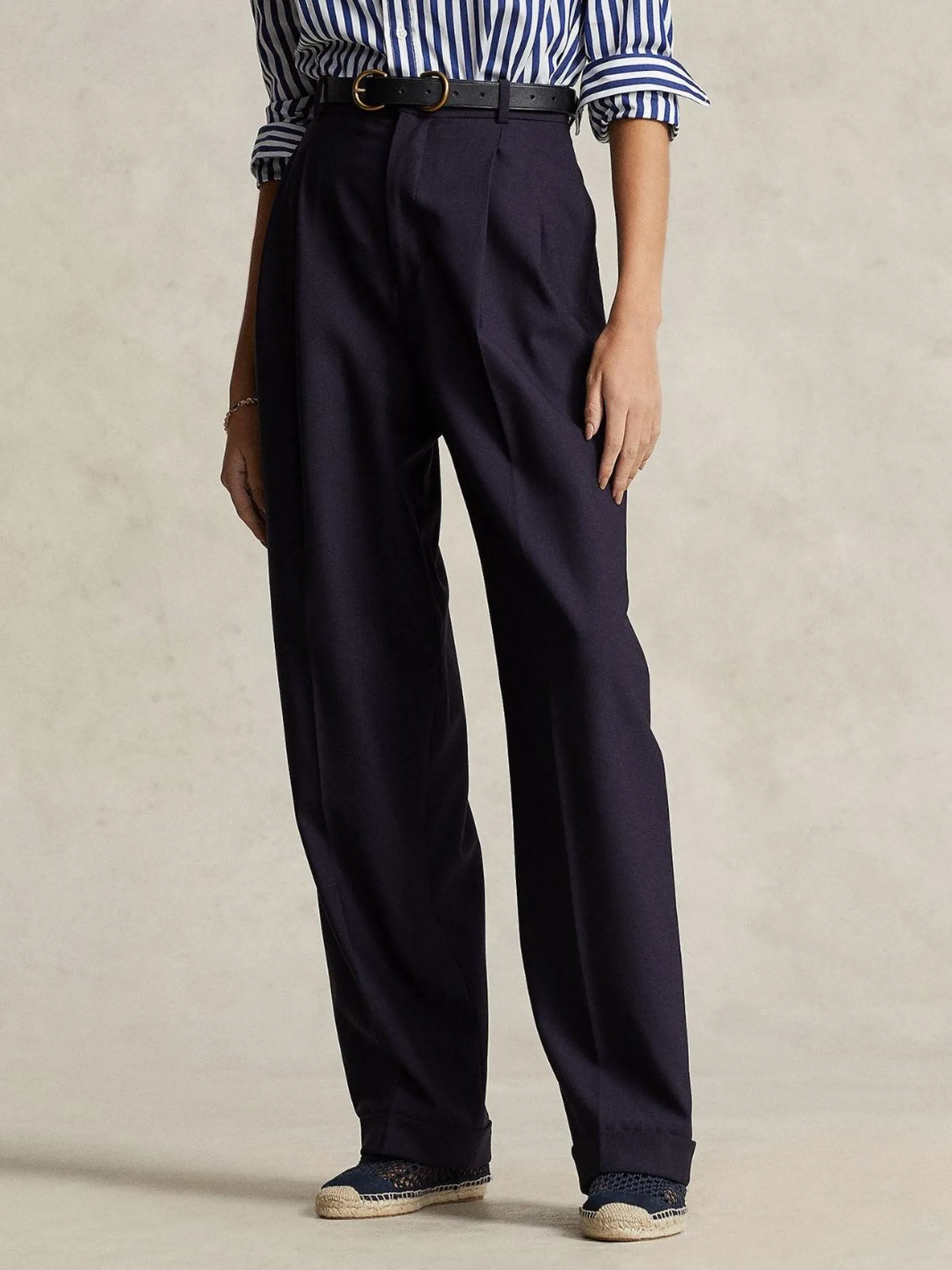 STRAIGHT-LEG WOOL-BLEND PANT Marine