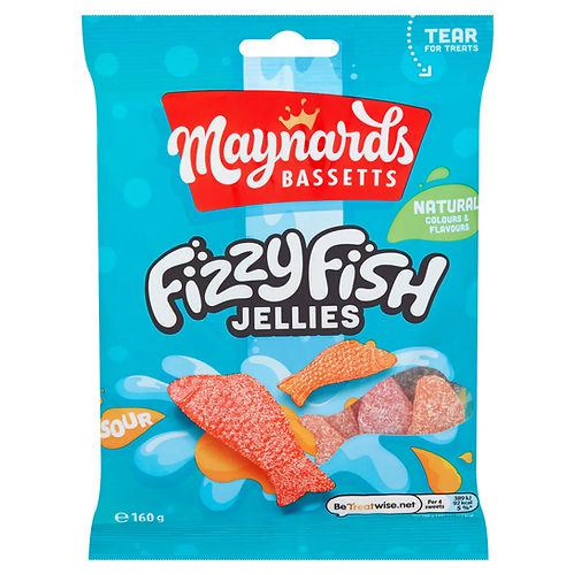 Maynards Bassetts Soft Jellies Fizzy Fish Sweets Bag 160g